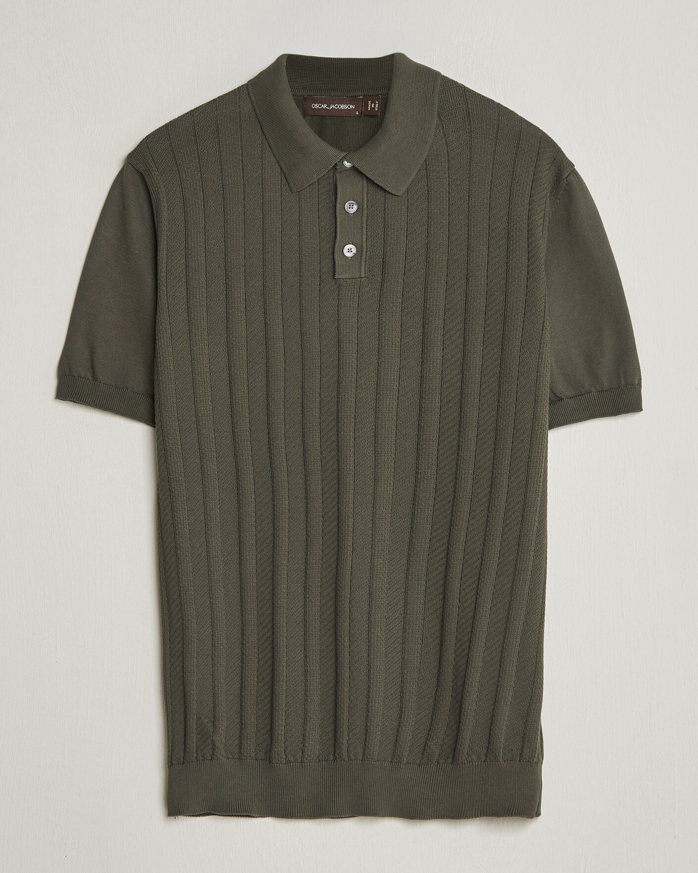 Herre | Polotrøjer | Oscar Jacobson | Barto Structured Cotton Polo Green
