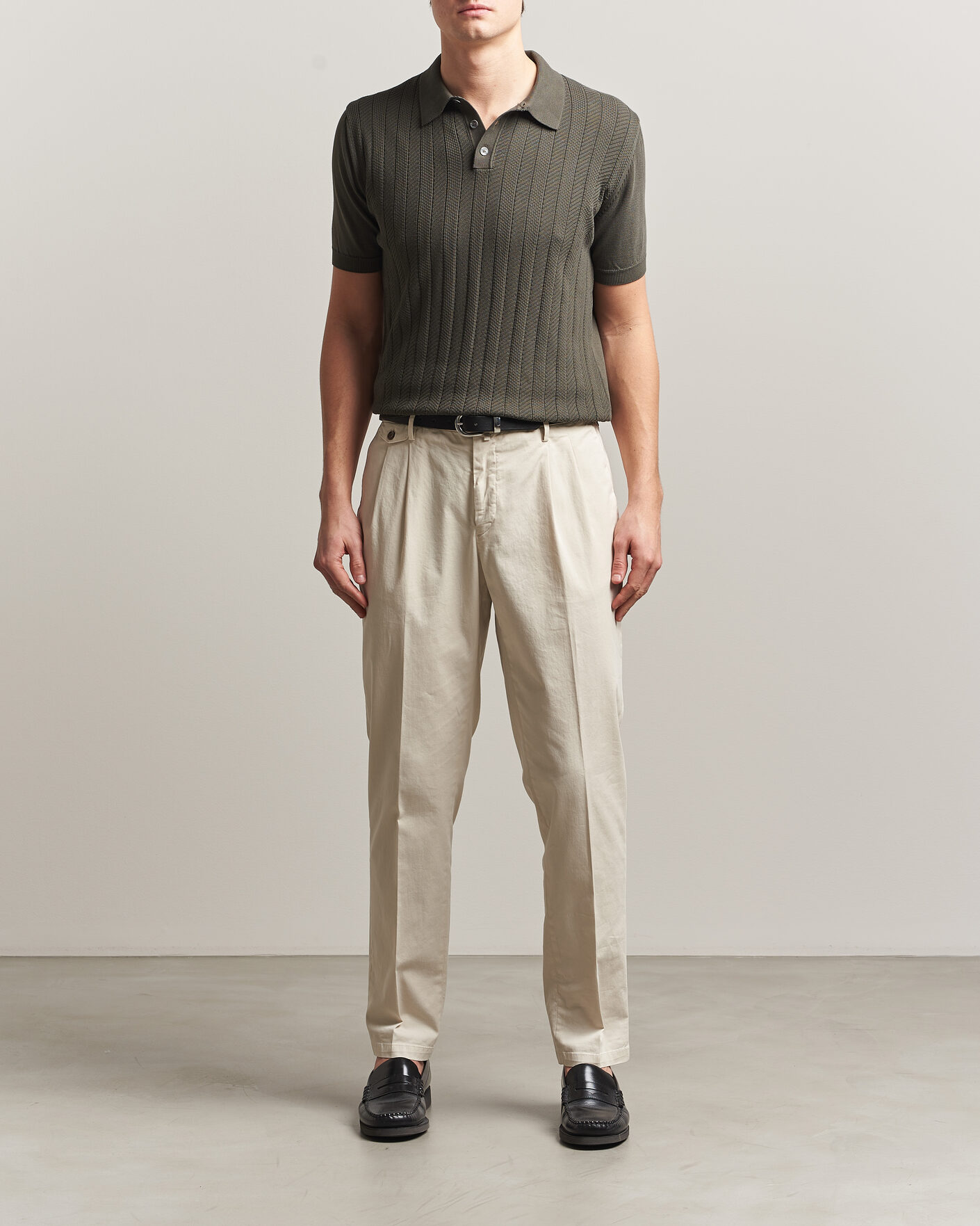 Herre | Polotrøjer | Oscar Jacobson | Barto Structured Cotton Polo Green