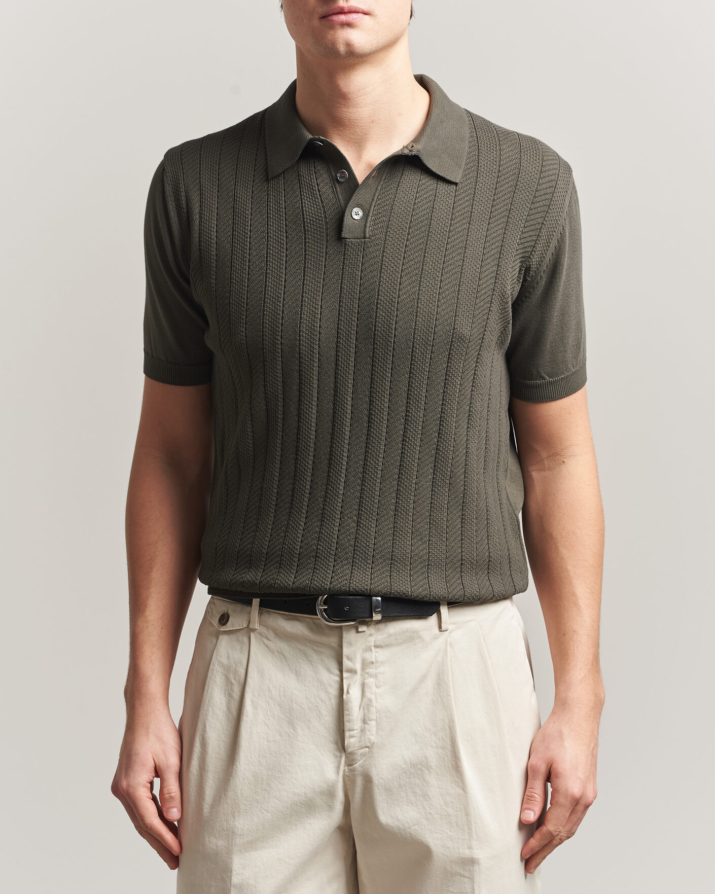 Herre | Polotrøjer | Oscar Jacobson | Barto Structured Cotton Polo Green