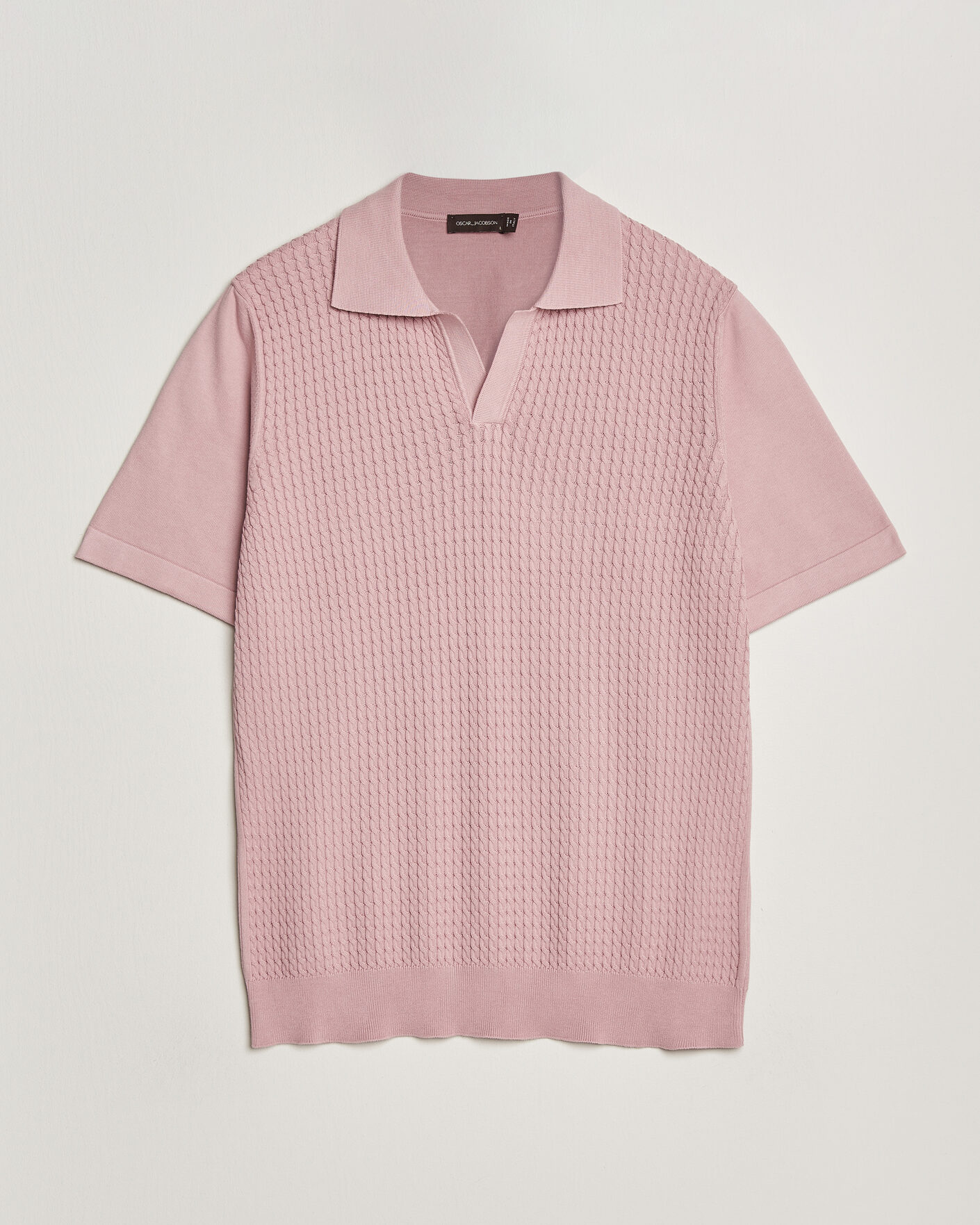 Herre | Polotrøjer | Oscar Jacobson | Alf Structured Cotton Polo Pink