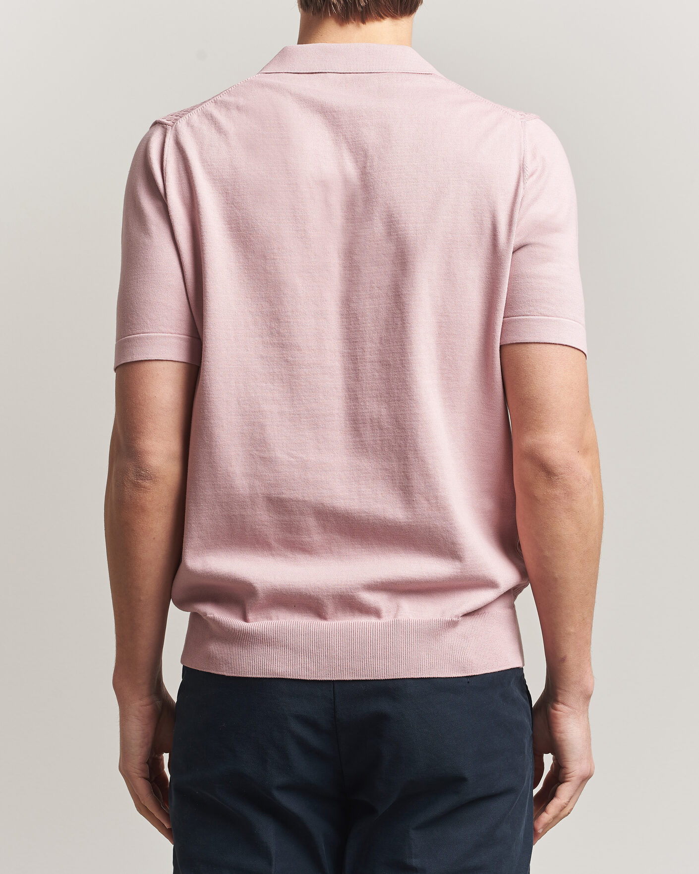 Herre | Polotrøjer | Oscar Jacobson | Alf Structured Cotton Polo Pink