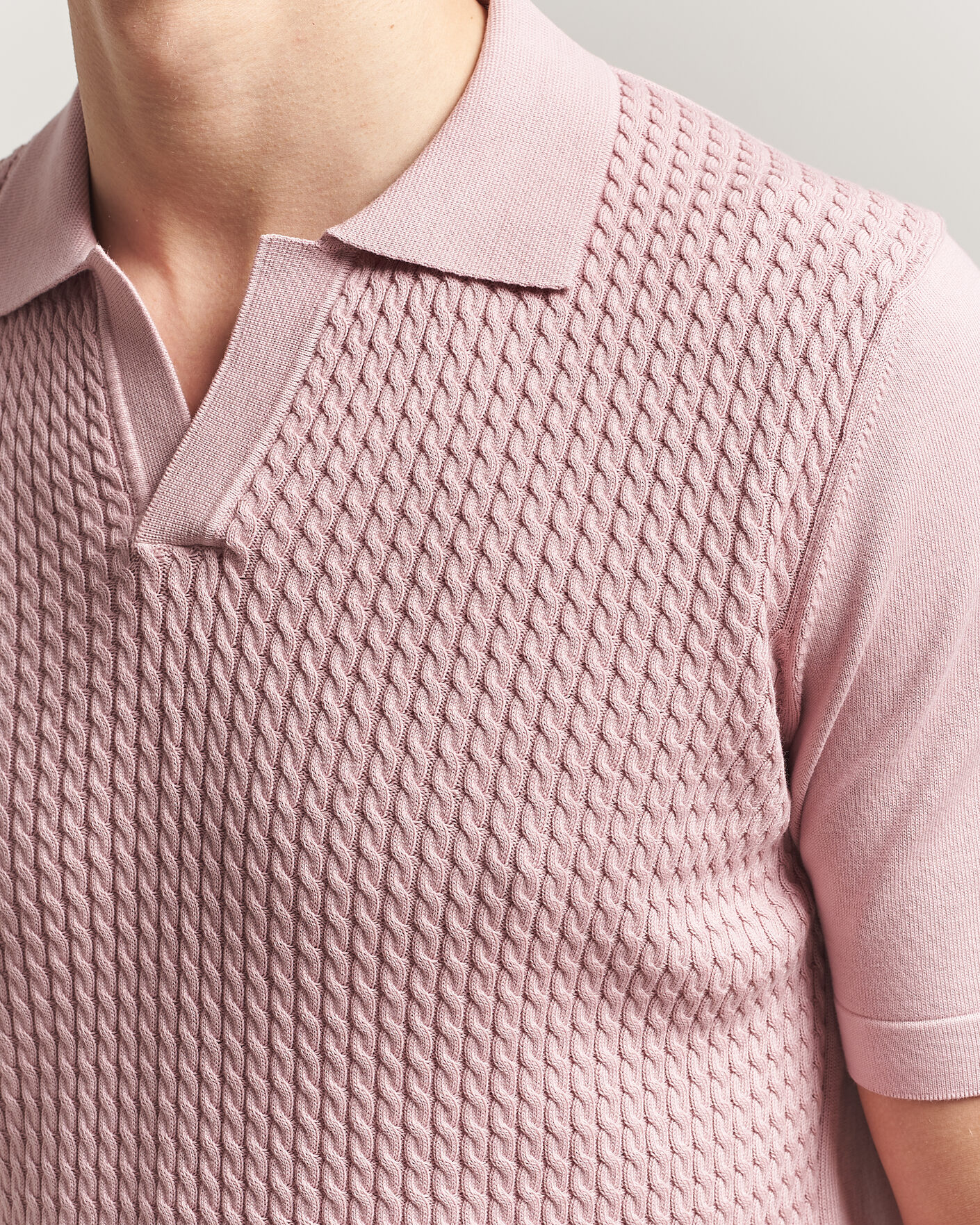 Herre | Polotrøjer | Oscar Jacobson | Alf Structured Cotton Polo Pink