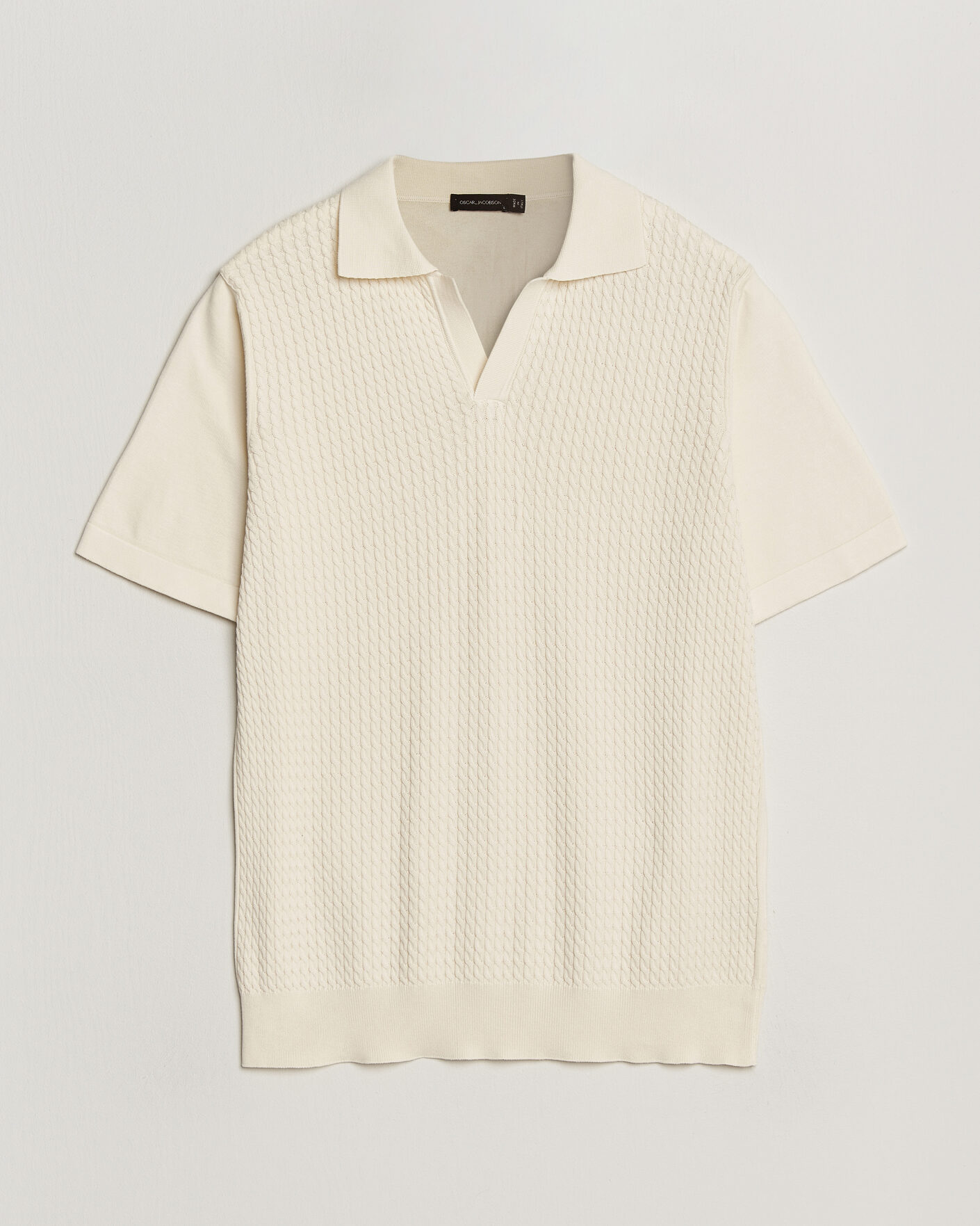 Herre | Polotrøjer | Oscar Jacobson | Alf Structured Cotton Polo Off White