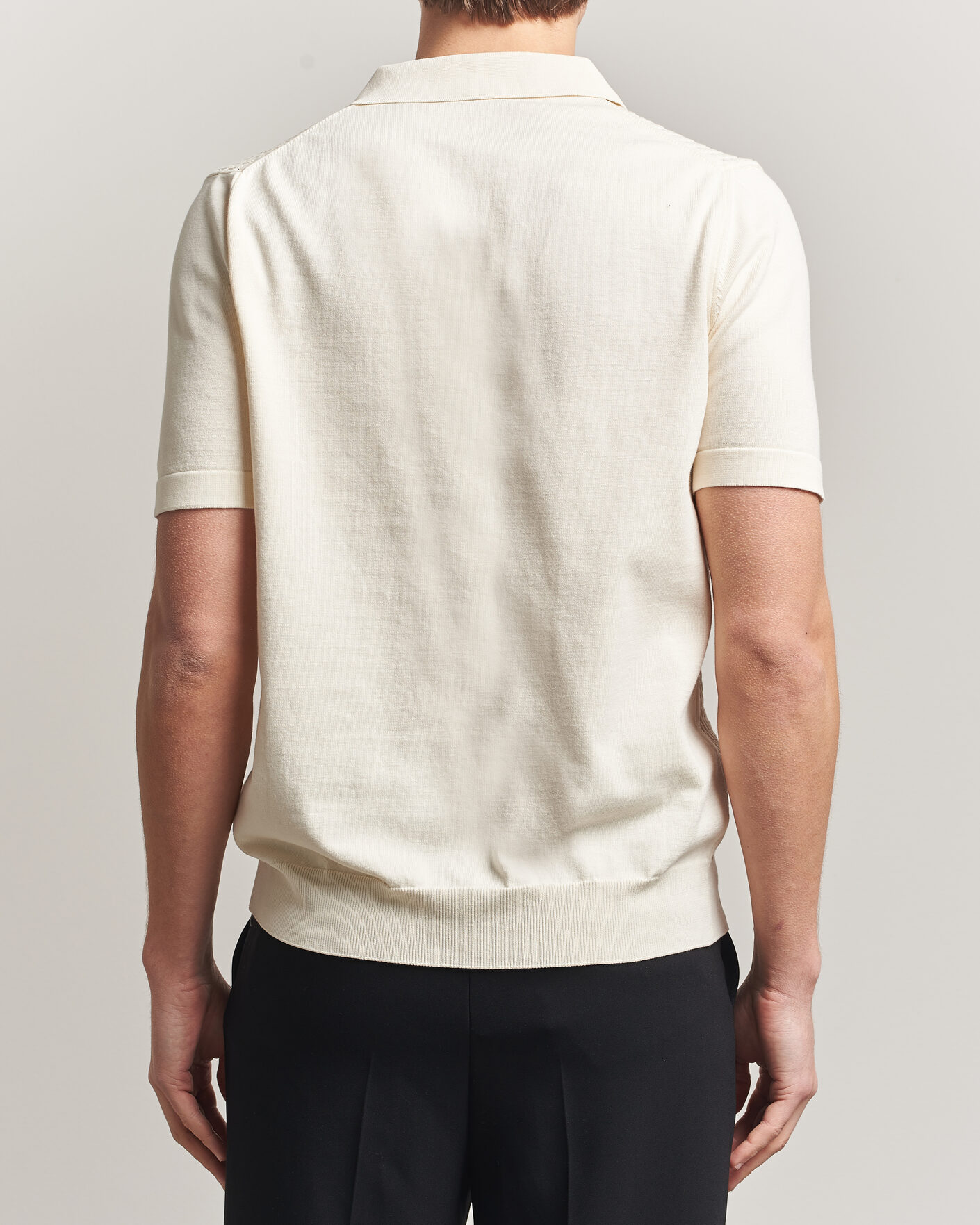 Herre | Polotrøjer | Oscar Jacobson | Alf Structured Cotton Polo Off White