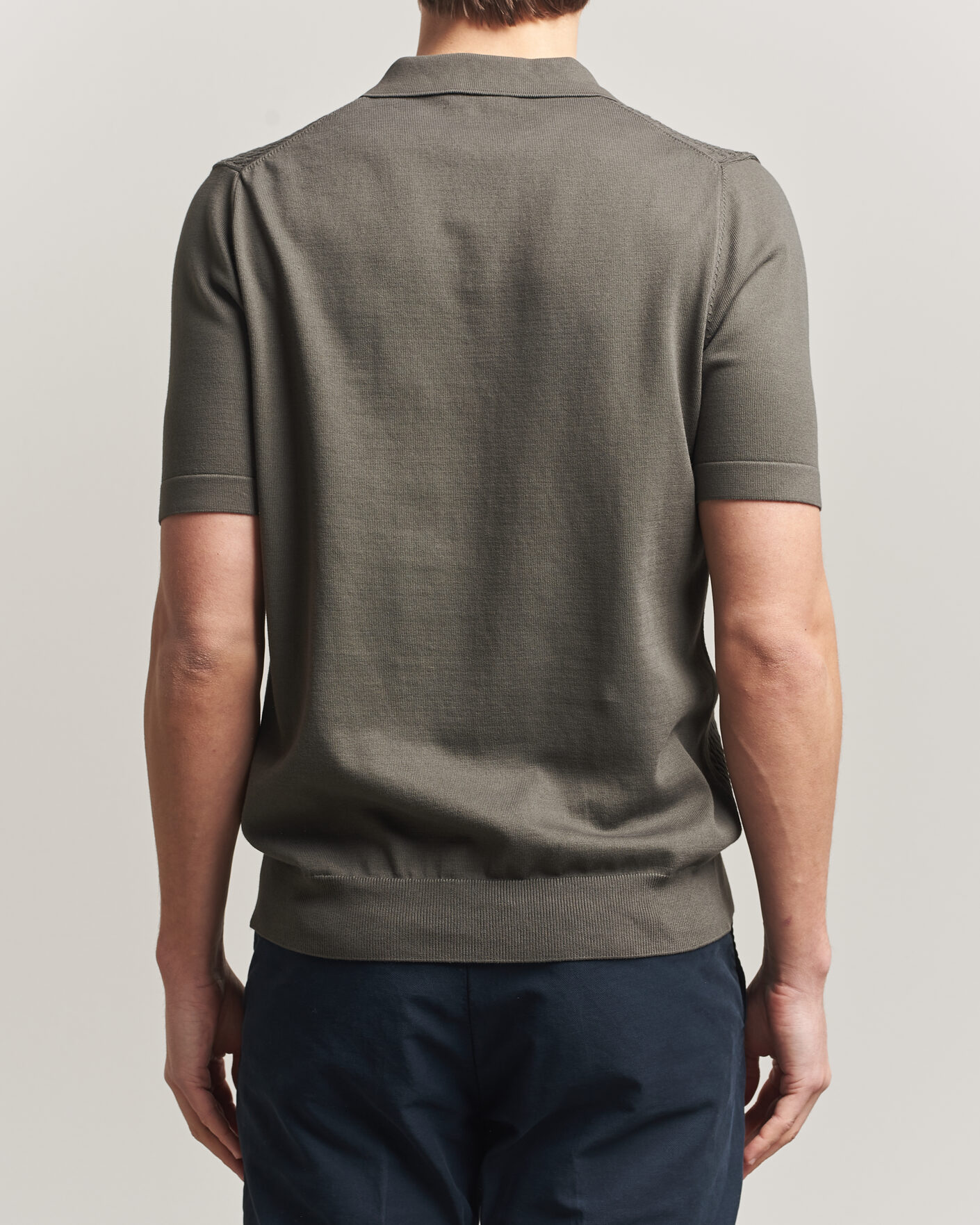 Herre | Polotrøjer | Oscar Jacobson | Alf Structured Cotton Polo Green