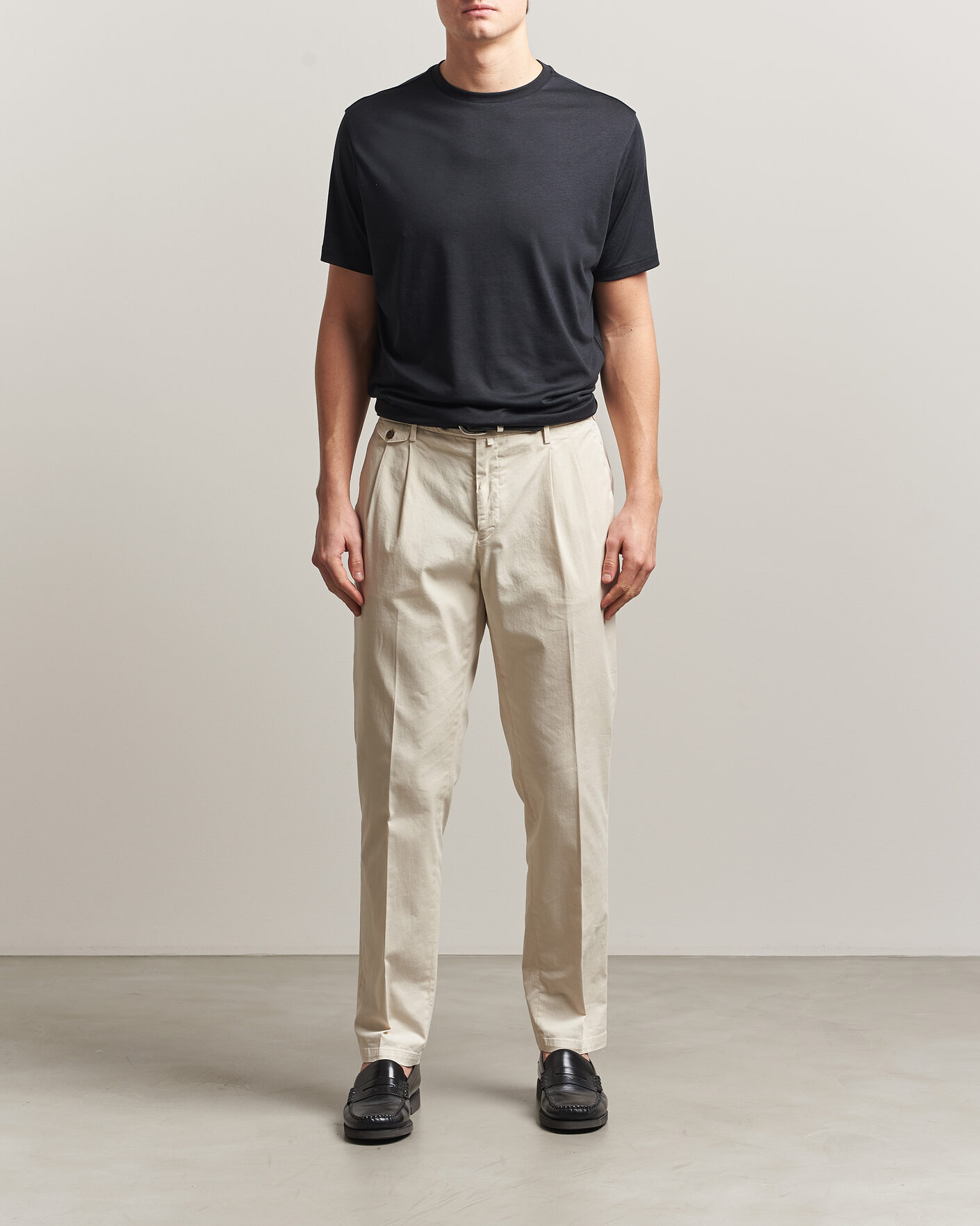 Herre | T-Shirts | Oscar Jacobson | Kim Lyocel/Cotton T-Shirt Black