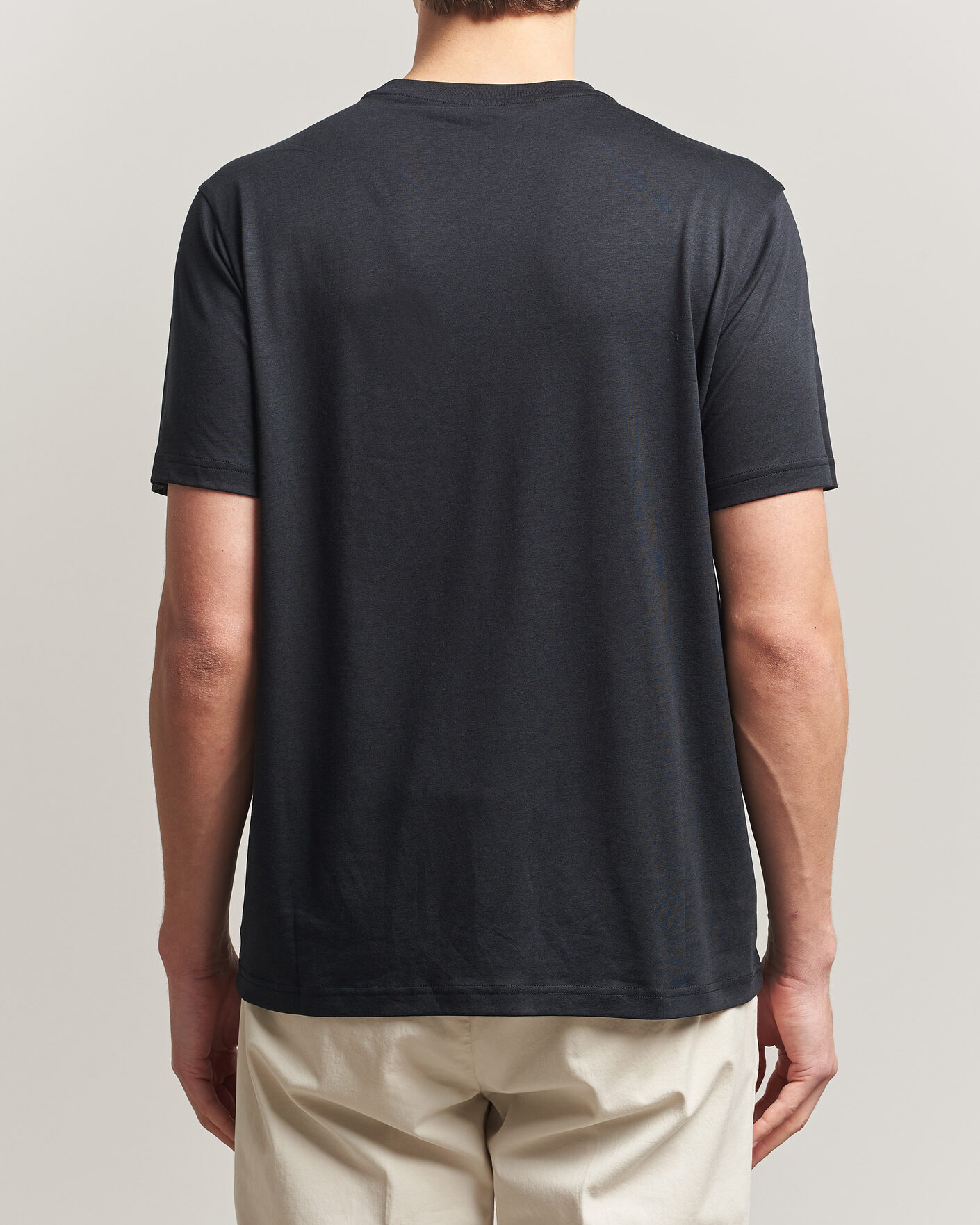 Herre | T-Shirts | Oscar Jacobson | Kim Lyocel/Cotton T-Shirt Black