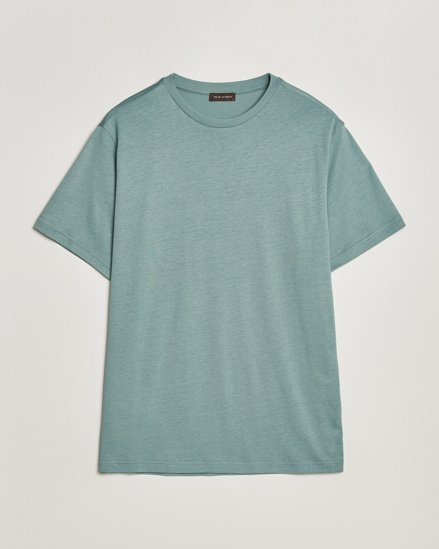 Herre | T-Shirts | Oscar Jacobson | Kim Lyocel/Cotton T-Shirt Soft Green