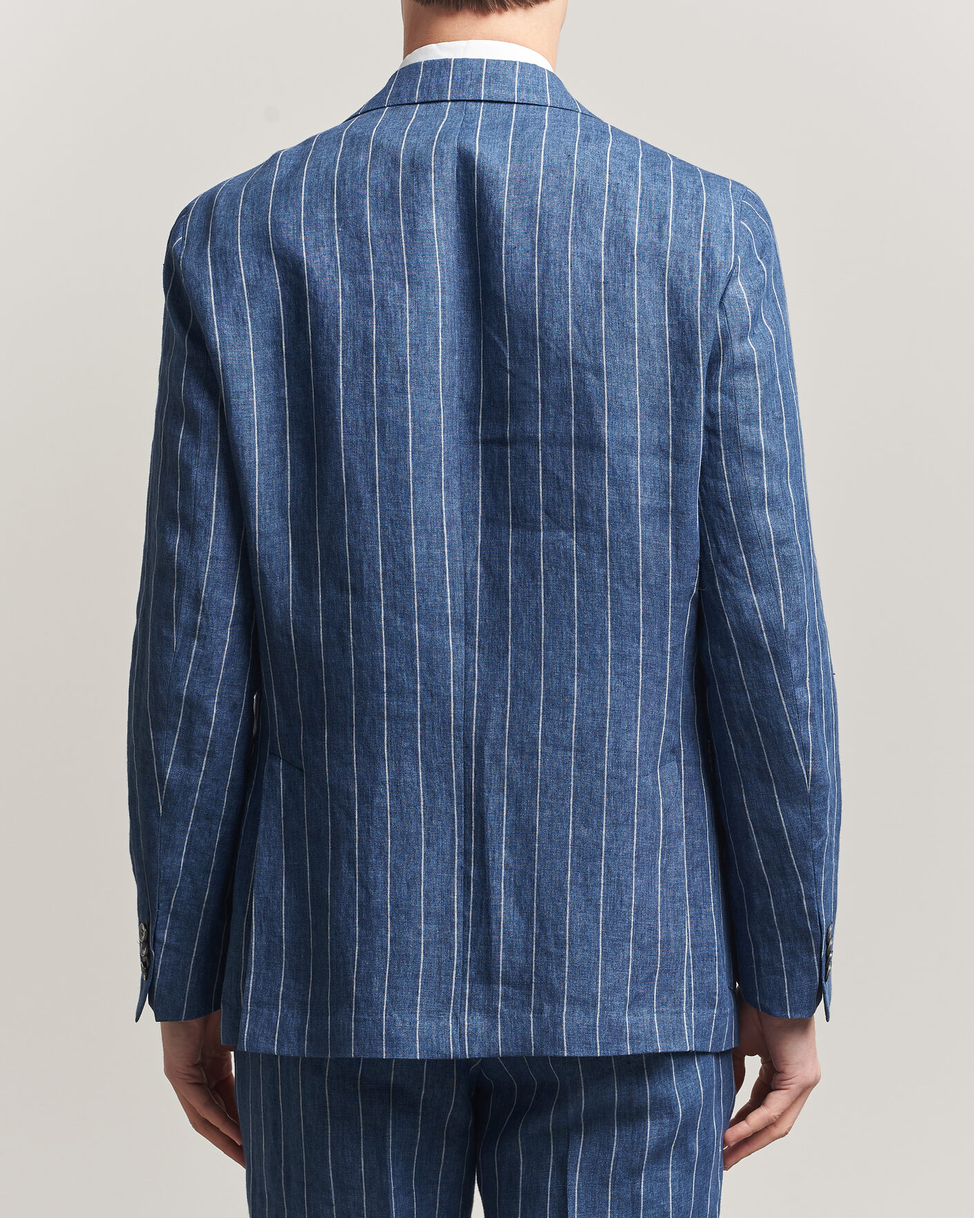 Herre | Blazere & jakker | Oscar Jacobson | Farrys Patch Striped Linen Blazer Blue