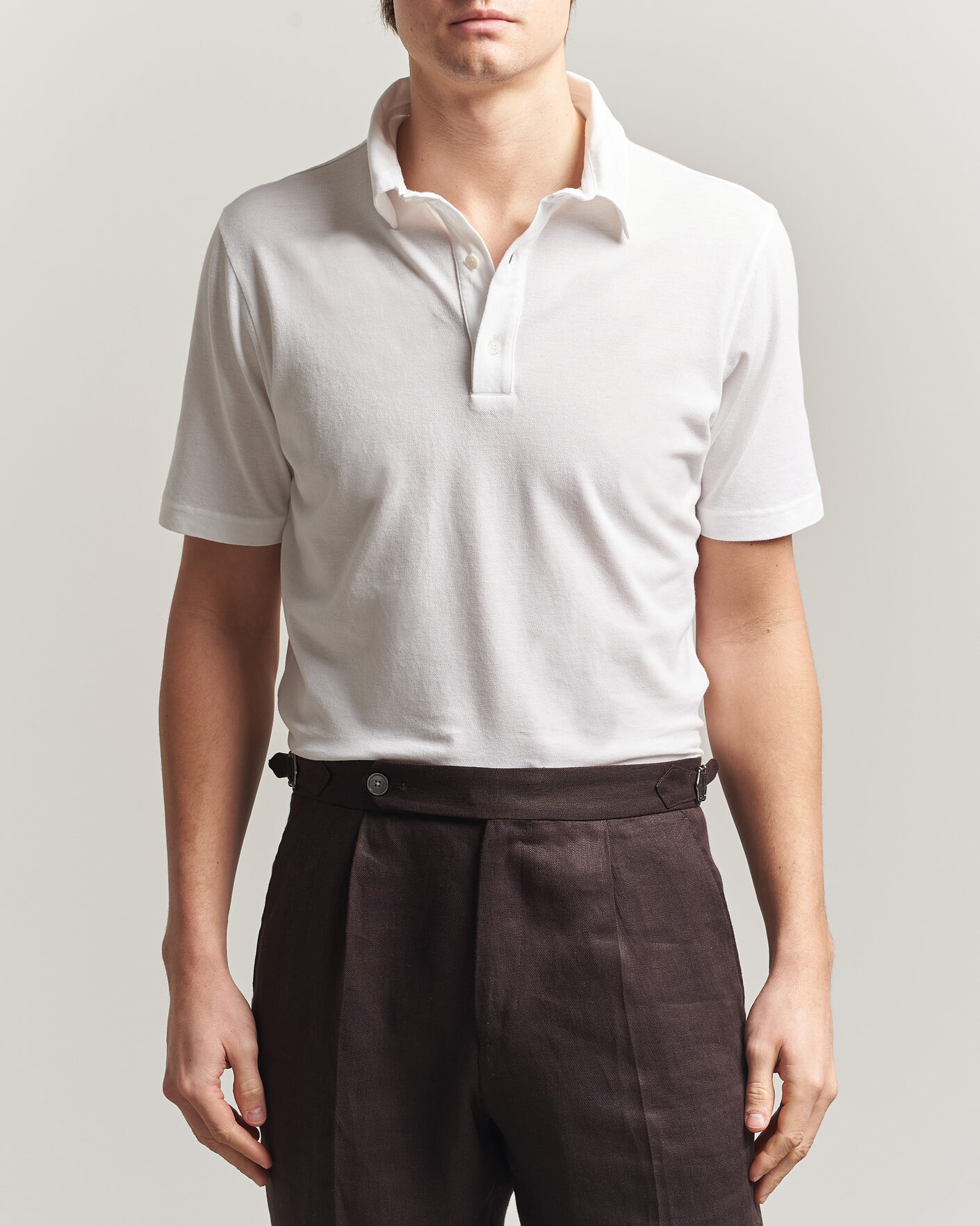 Herre | Polotrøjer | Zanone | Soft Cotton Piquet Polo White