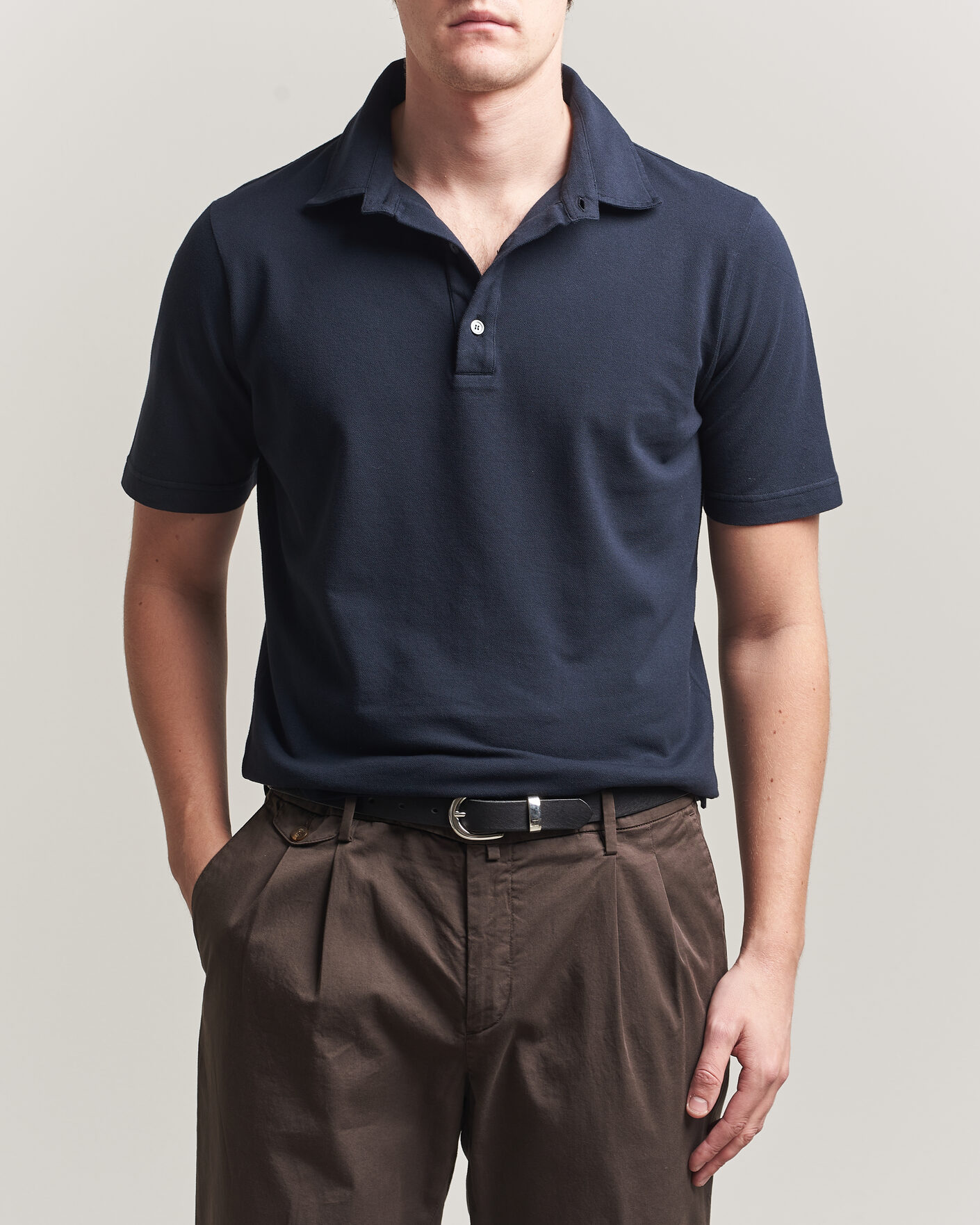 Herre | Polotrøjer | Zanone | Soft Cotton Piquet Polo Navy