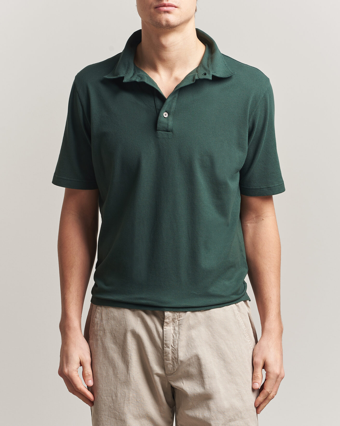 Herre | Polotrøjer | Zanone | Soft Cotton Piquet Polo Dark Green