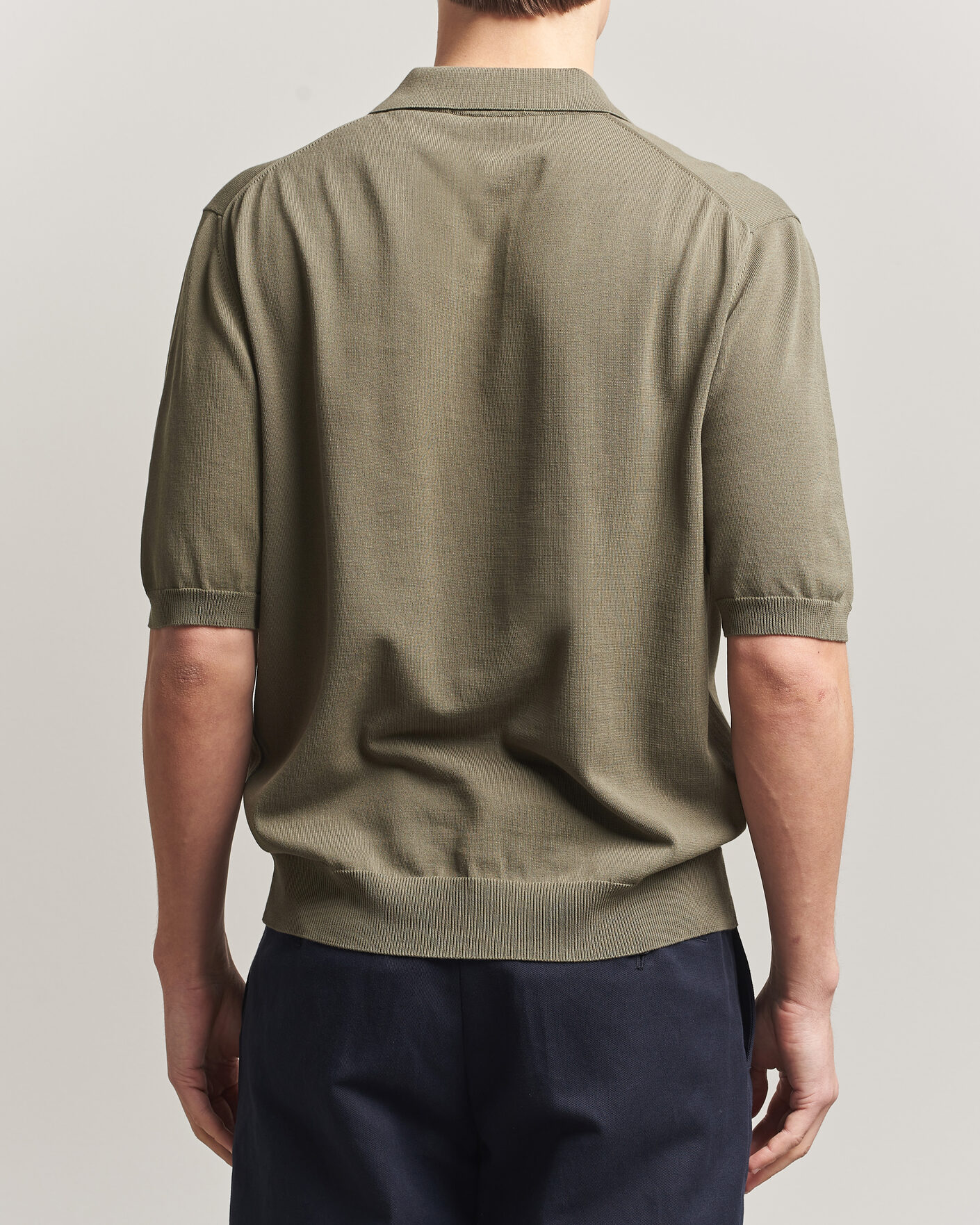 Herre | Polotrøjer | Zanone | Knitted Cotton Polo Olive