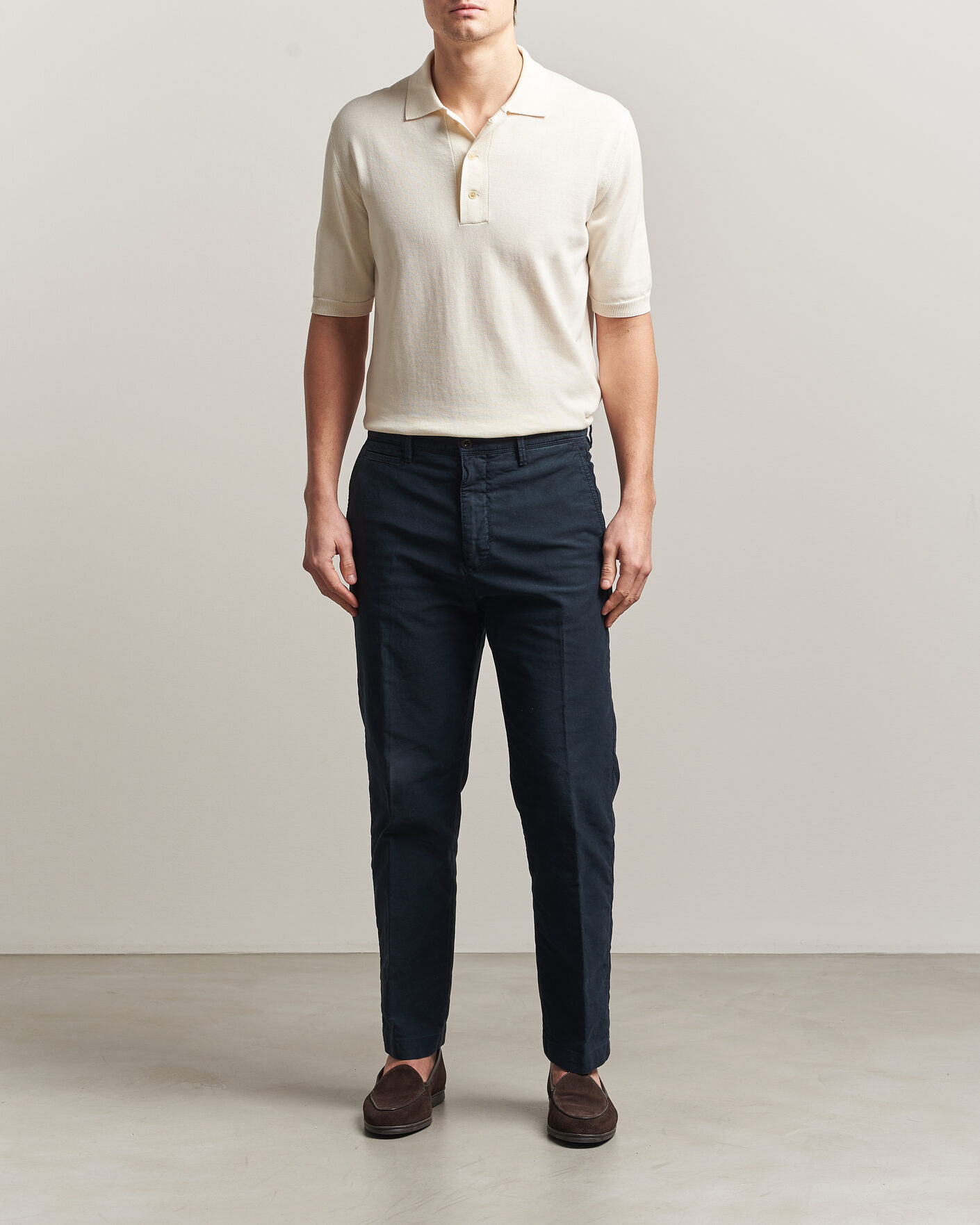 Herre | Polotrøjer | Zanone | Knitted Cotton Polo Off White