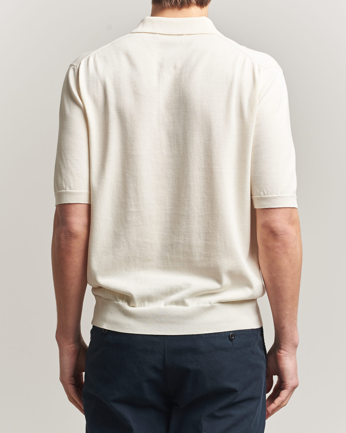 Herre | Polotrøjer | Zanone | Knitted Cotton Polo Off White