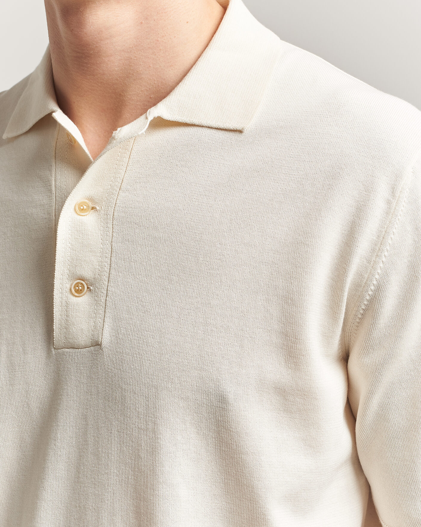 Herre | Polotrøjer | Zanone | Knitted Cotton Polo Off White