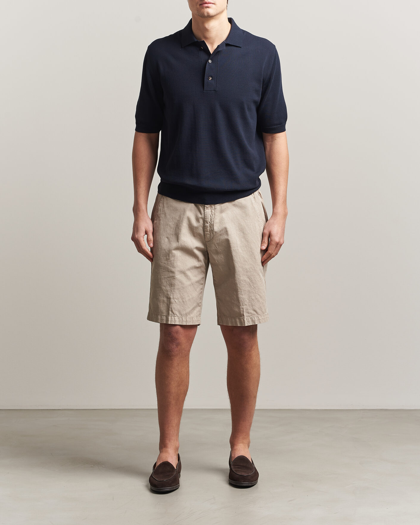 Herre | Polotrøjer | Zanone | Knitted Cotton Polo Navy