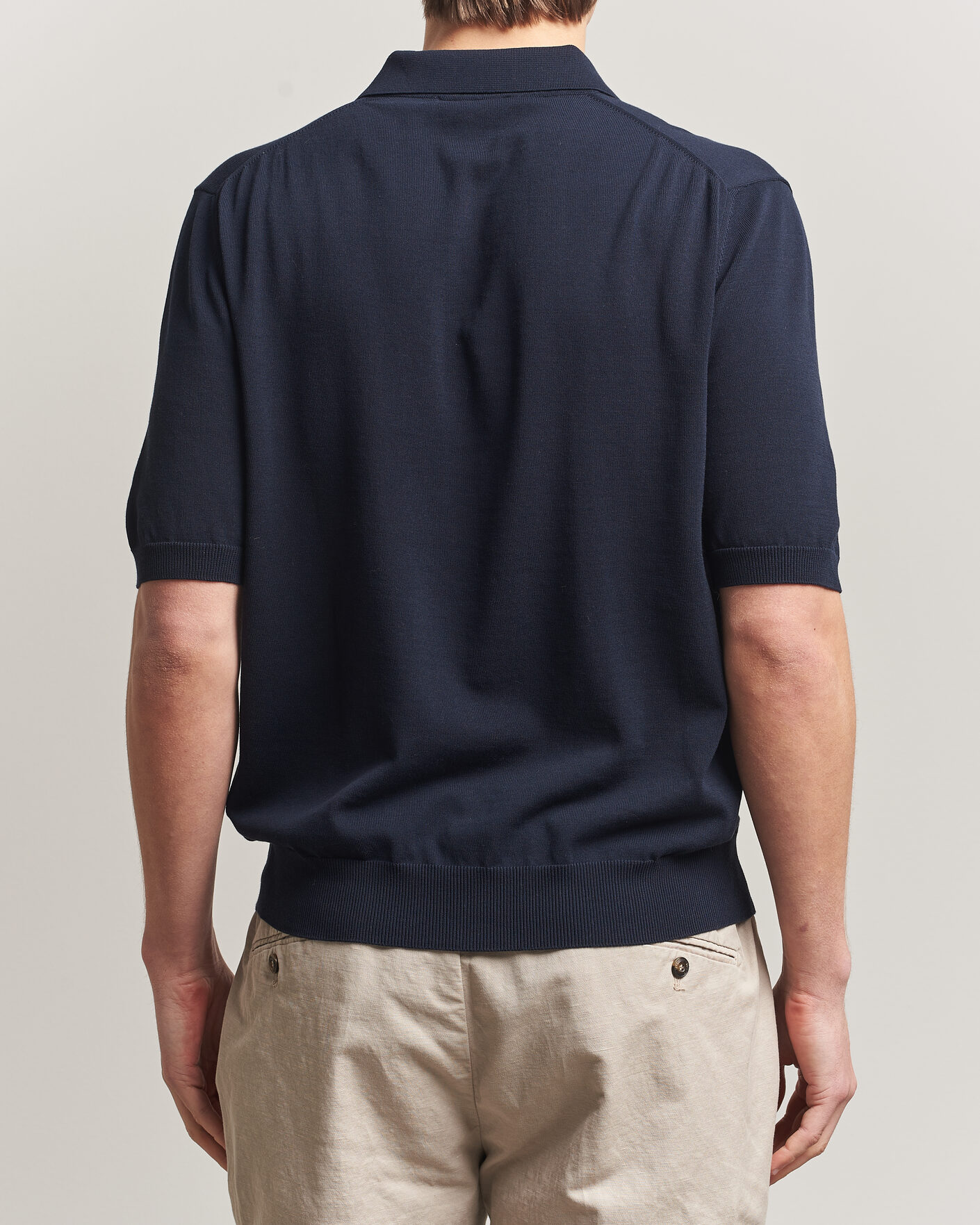 Herre | Polotrøjer | Zanone | Knitted Cotton Polo Navy