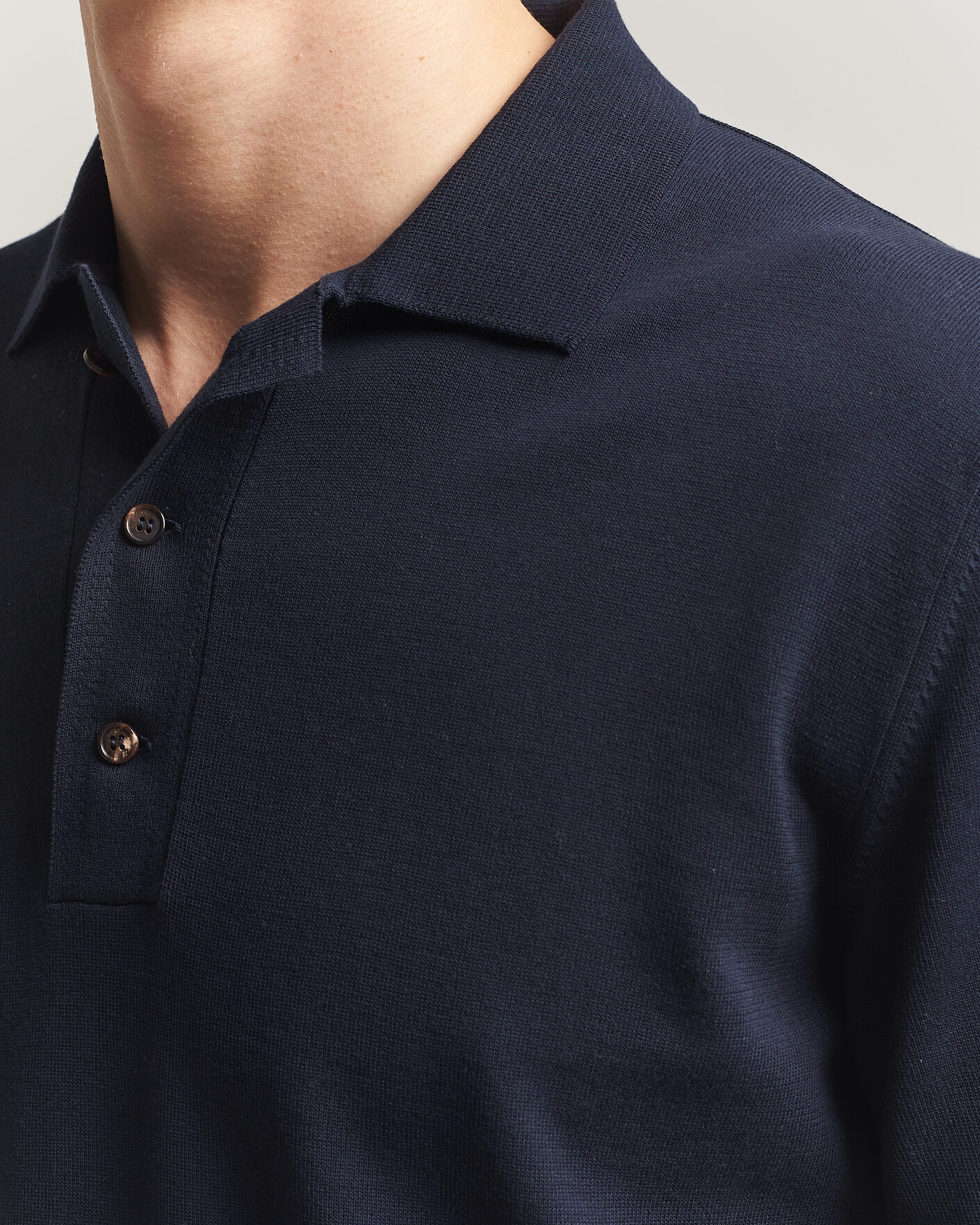 Herre | Polotrøjer | Zanone | Knitted Cotton Polo Navy