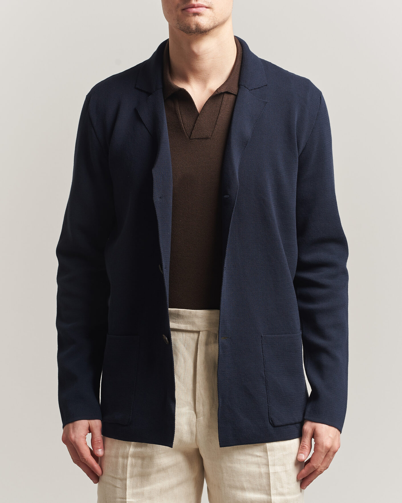 Herre | Blazere & jakker | Zanone | Knitted Cotton Blazer Navy