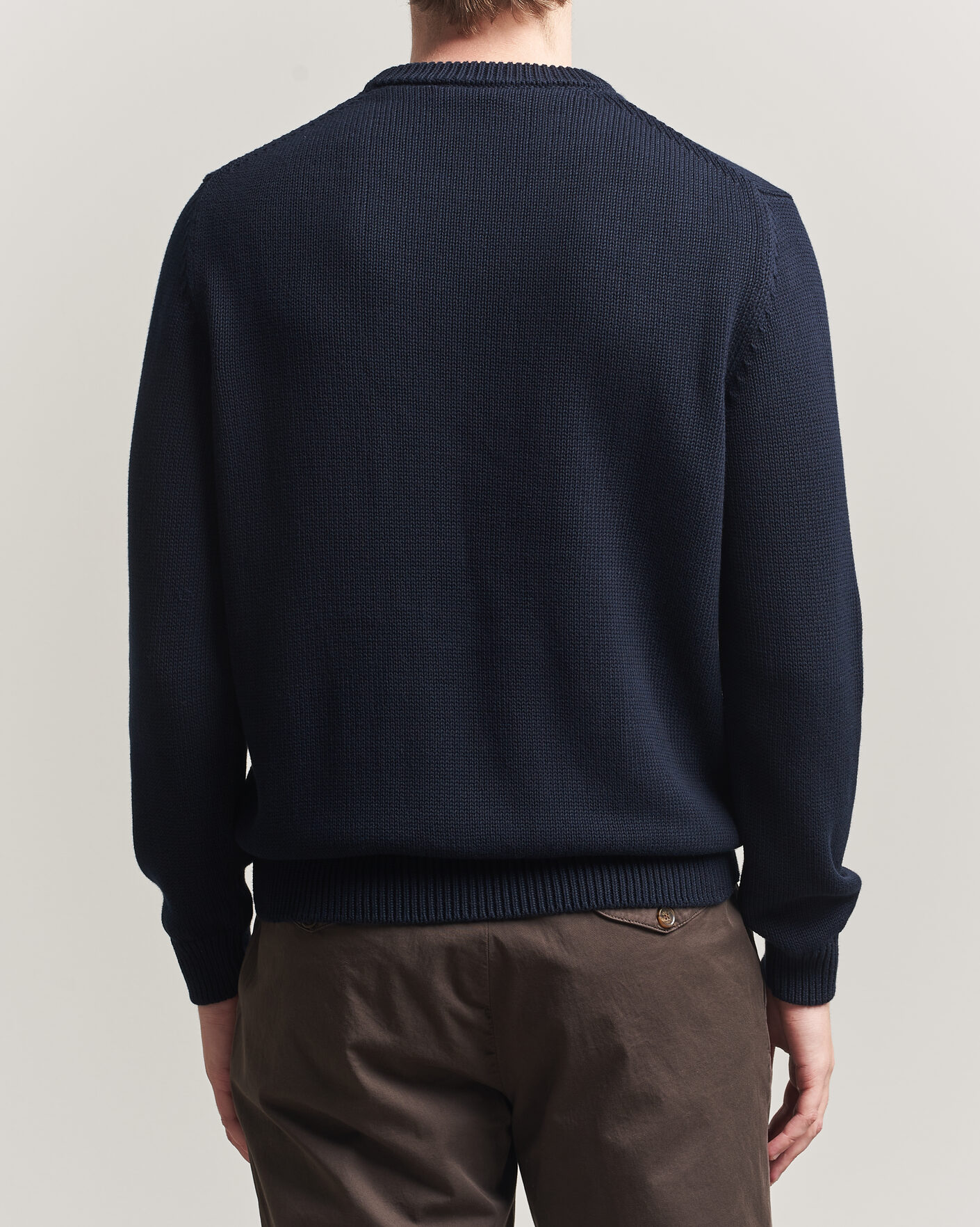 Herre | Trøjer | Zanone | Soft Cotton Crew Neck Sweater Navy