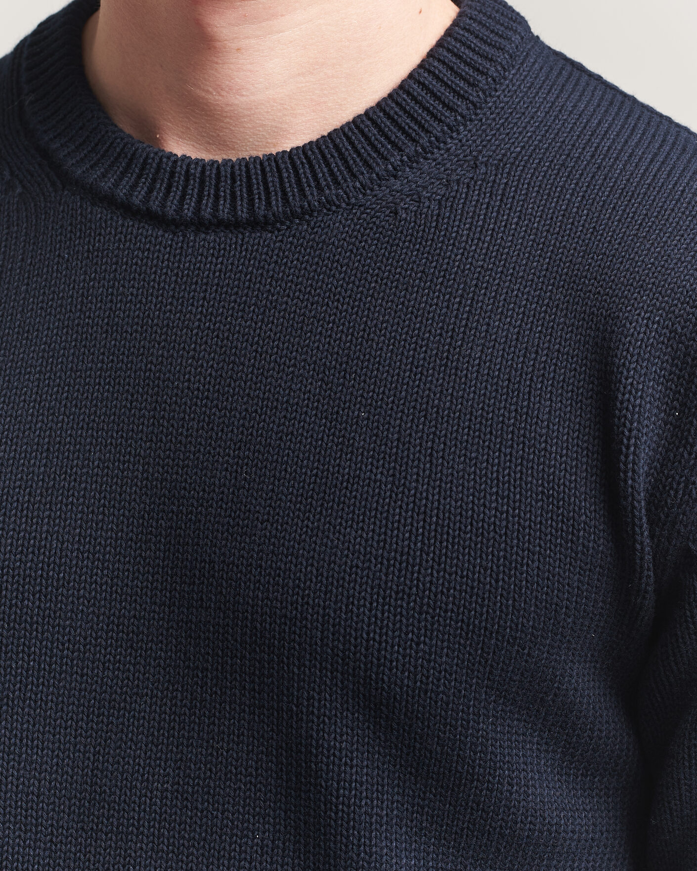 Herre | Trøjer | Zanone | Soft Cotton Crew Neck Sweater Navy