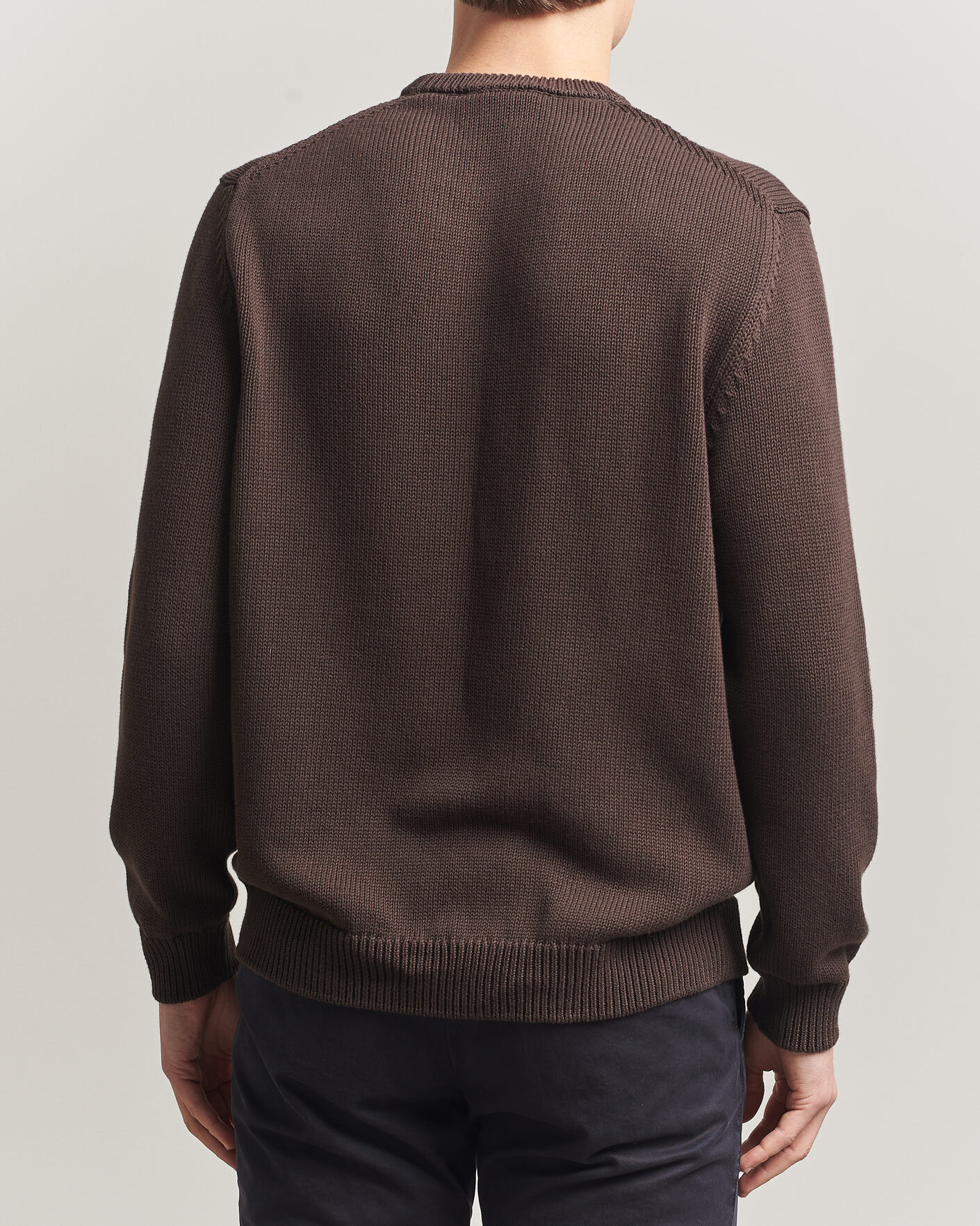 Herre | Trøjer | Zanone | Soft Cotton Crew Neck Sweater Chocolate