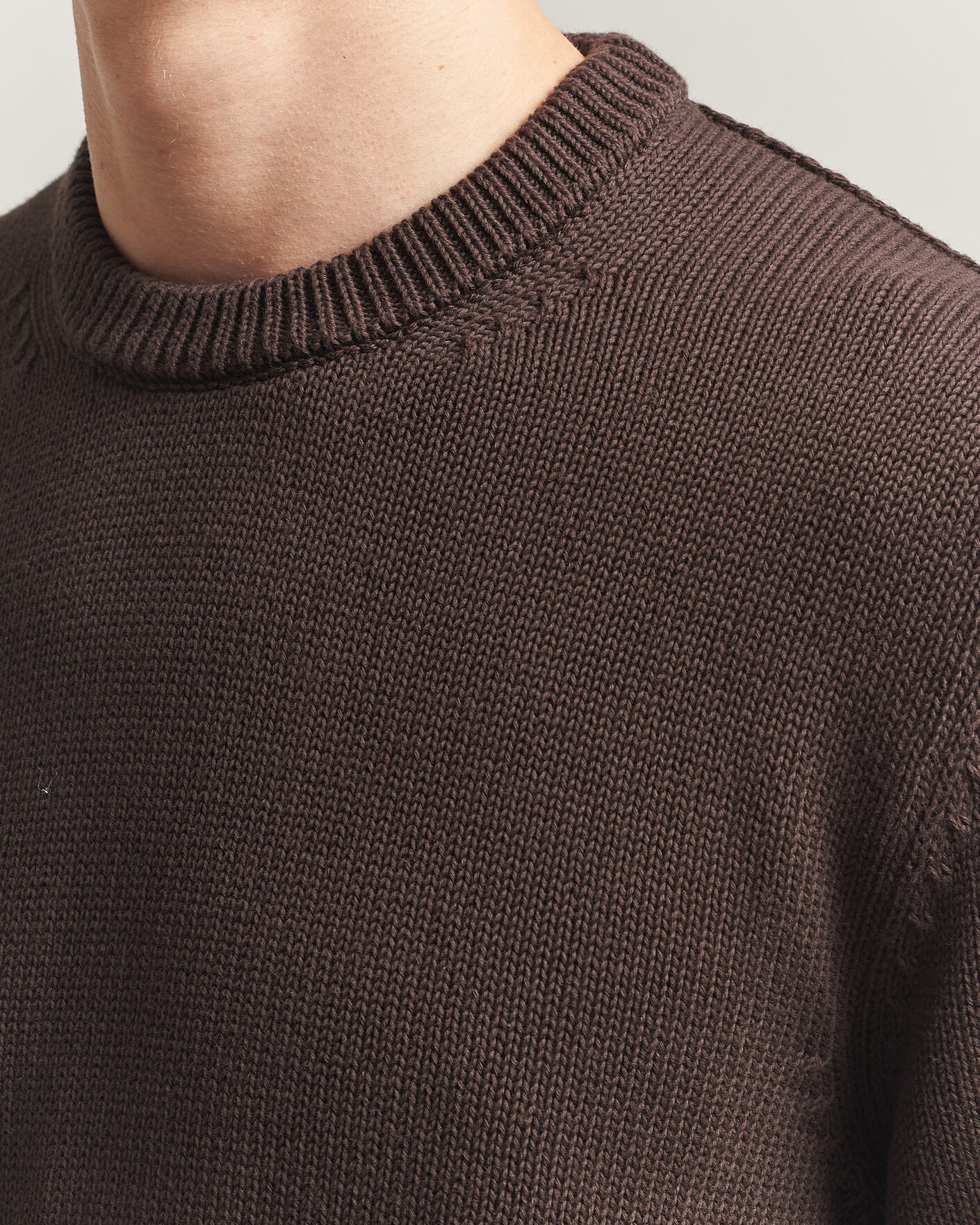 Herre | Trøjer | Zanone | Soft Cotton Crew Neck Sweater Chocolate