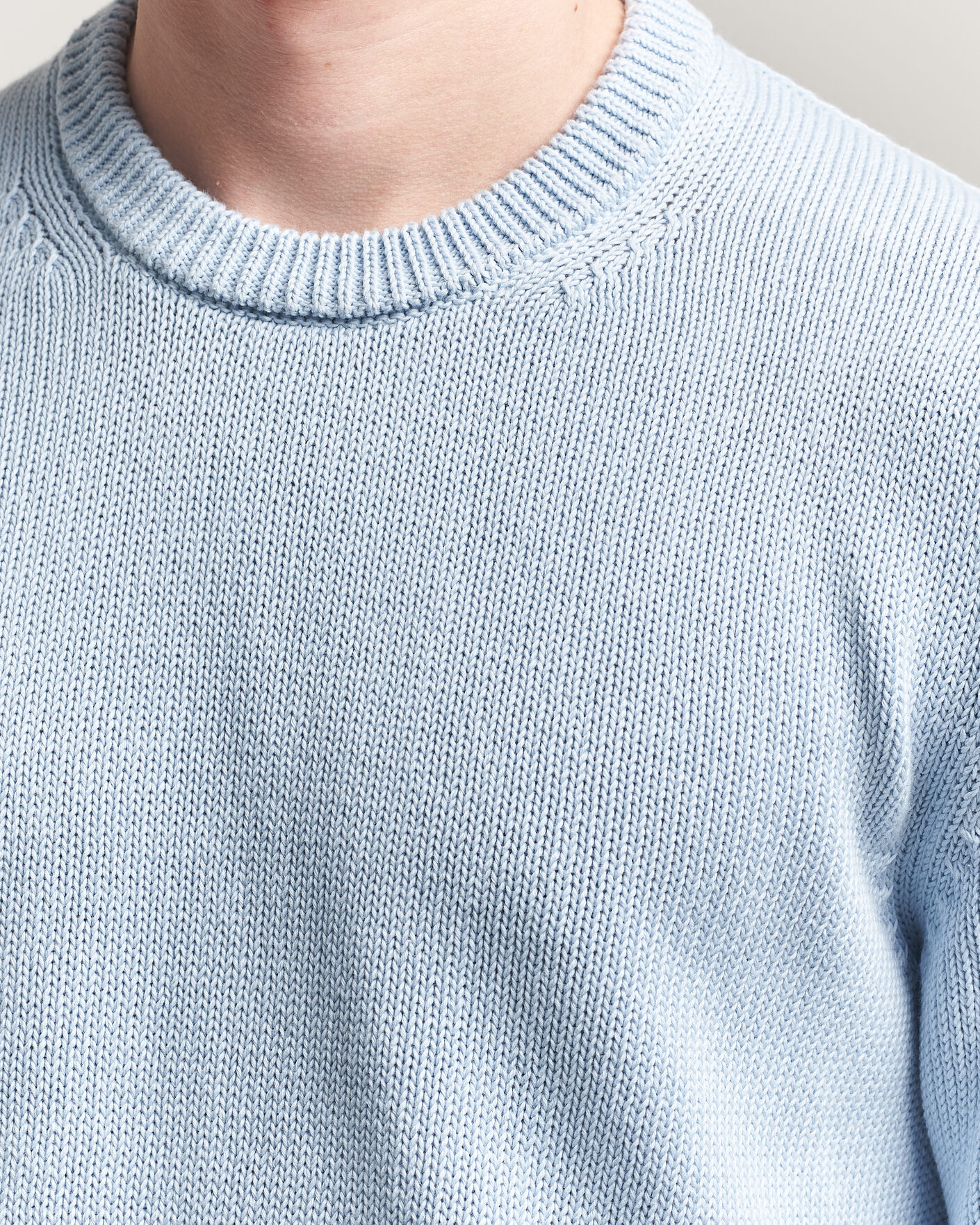 Herre | Trøjer | Zanone | Soft Cotton Crew Neck Sweater Sky Blue