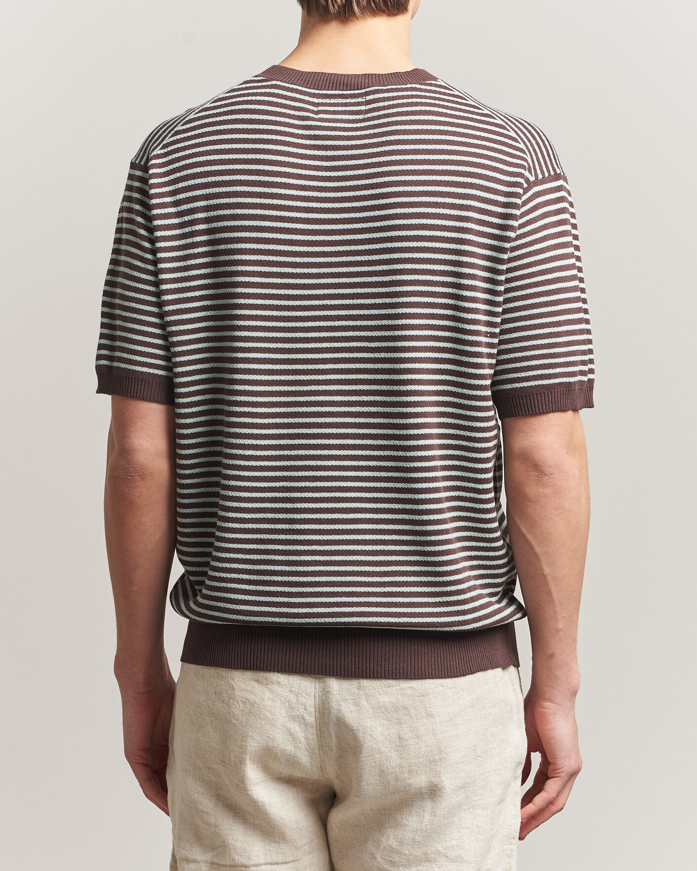 Herre | T-Shirts | BEAMS PLUS | Jacquard Knit T-Shirt Brown