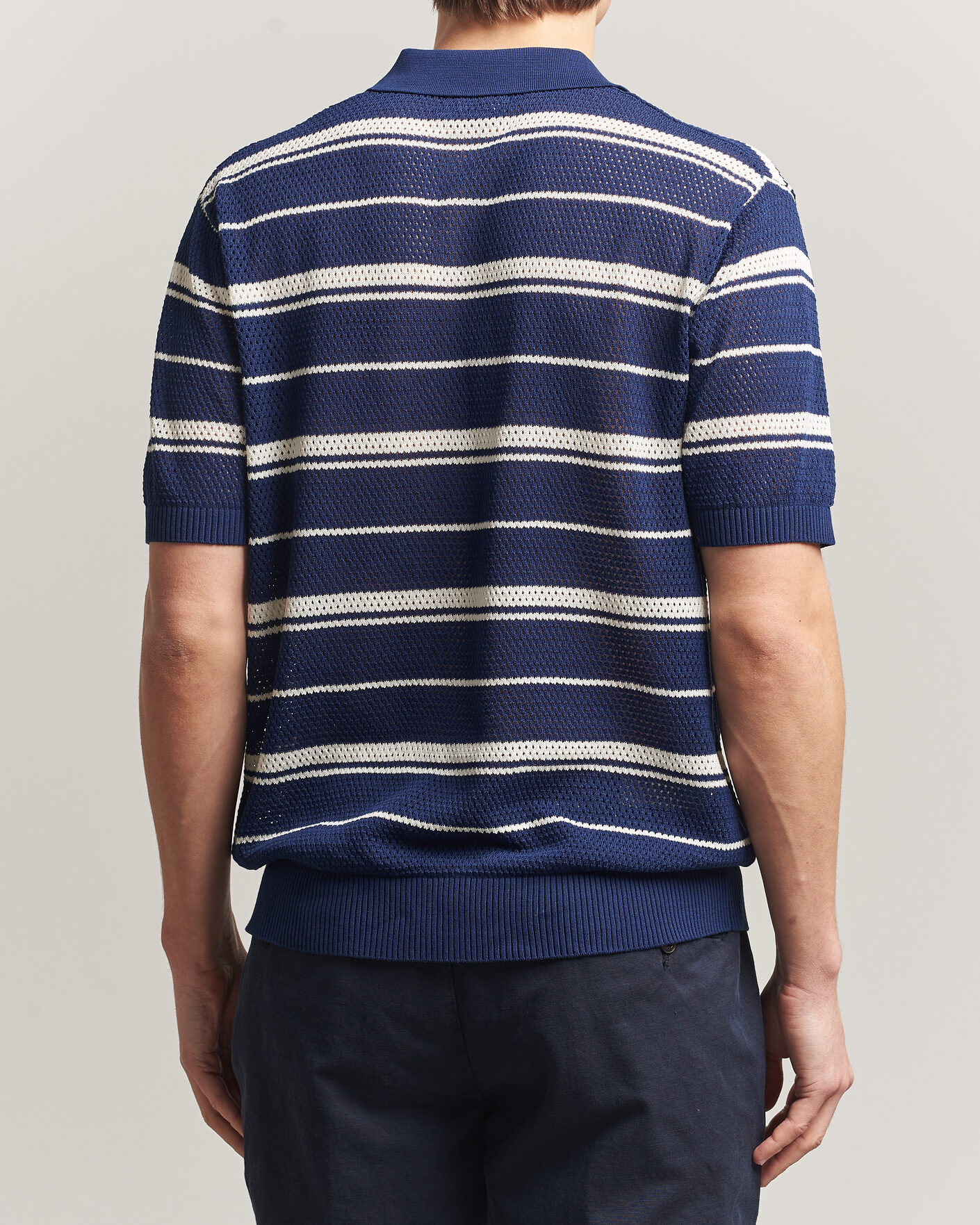 Herre | Polotrøjer | BEAMS PLUS | Short Sleeve Mesh Knit Polo Navy
