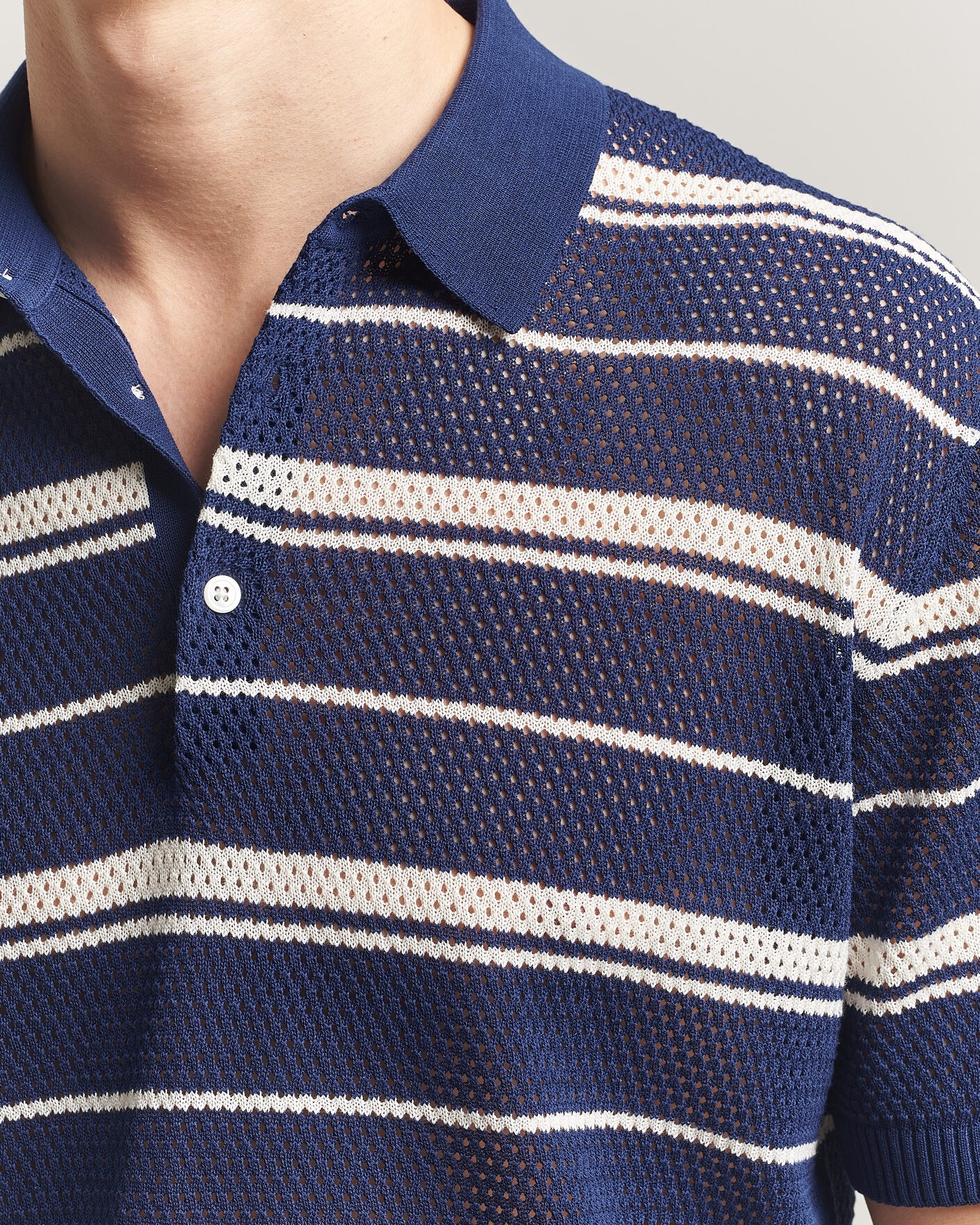 Herre | Polotrøjer | BEAMS PLUS | Short Sleeve Mesh Knit Polo Navy