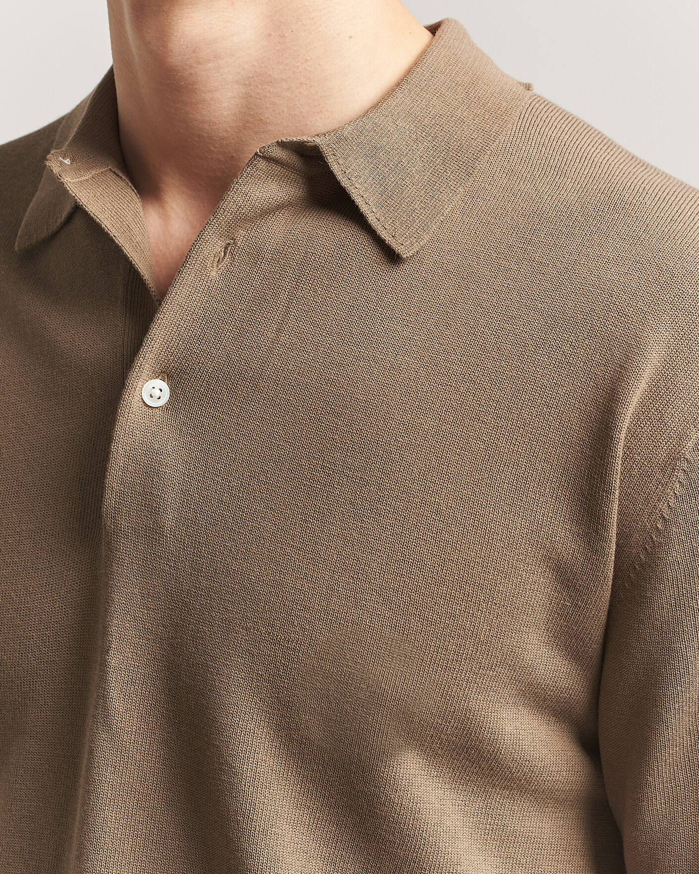 Herre | Polotrøjer | BEAMS PLUS | Long Sleeve 12G Knit Polo Mocha