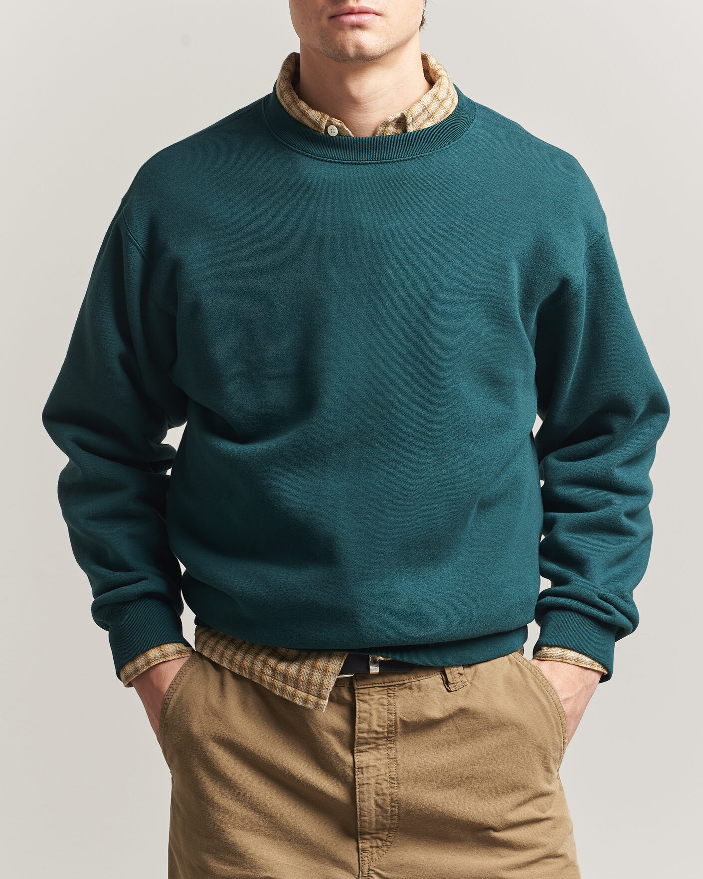 Herre | Trøjer | BEAMS PLUS | Crew Sweat Dark Green
