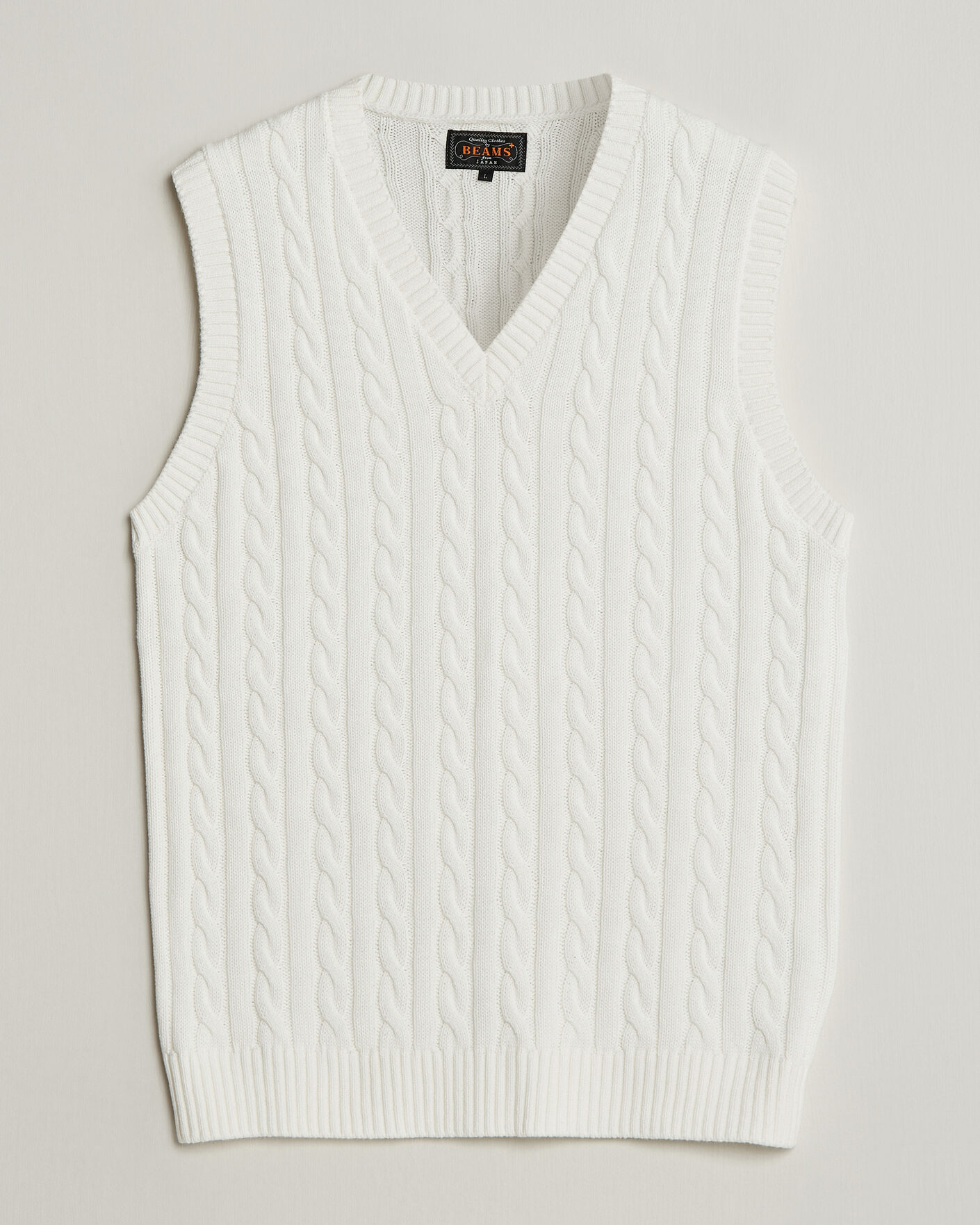 Herre | Trøjer | BEAMS PLUS | Cable Knit Vest White