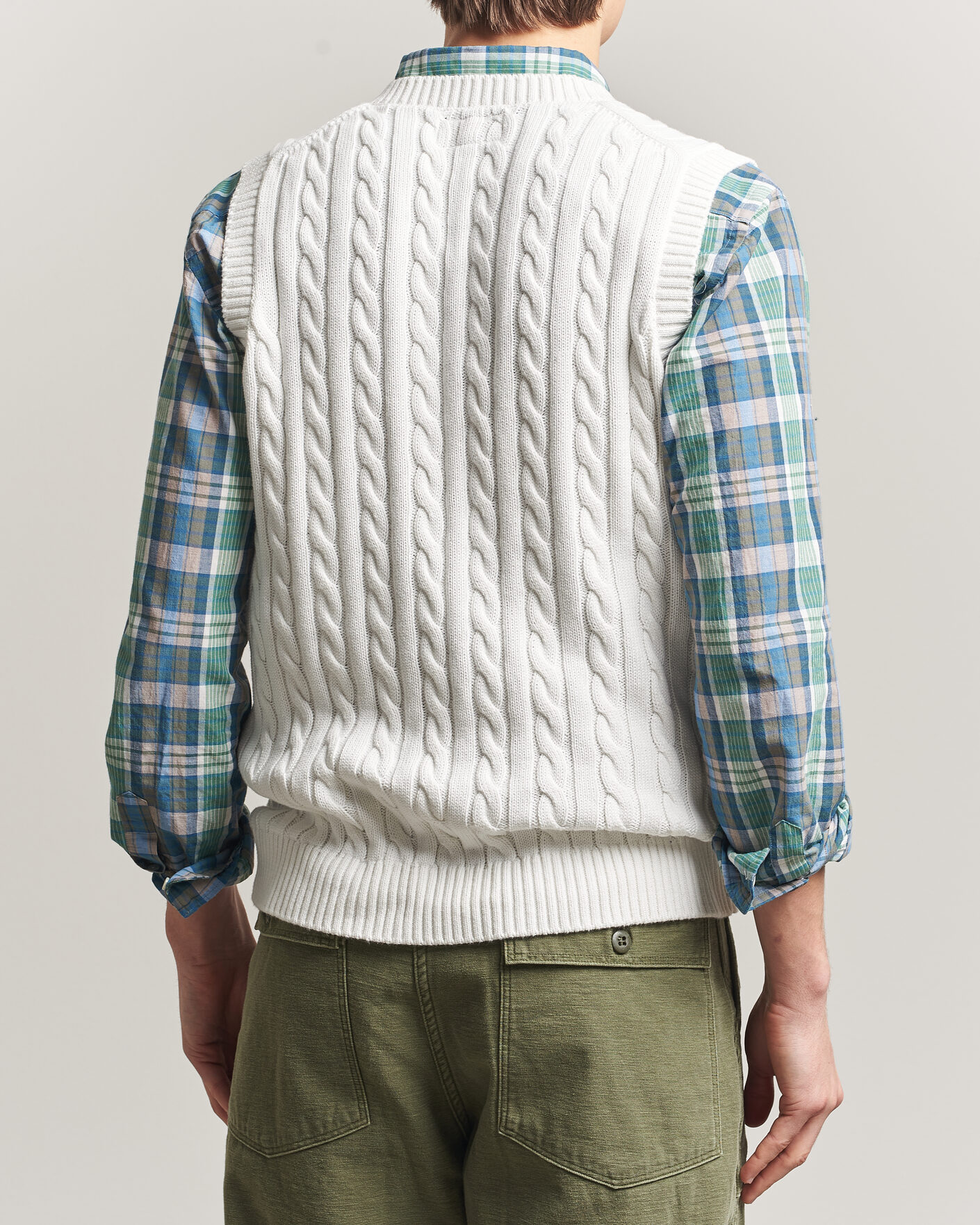 Herre | Trøjer | BEAMS PLUS | Cable Knit Vest White