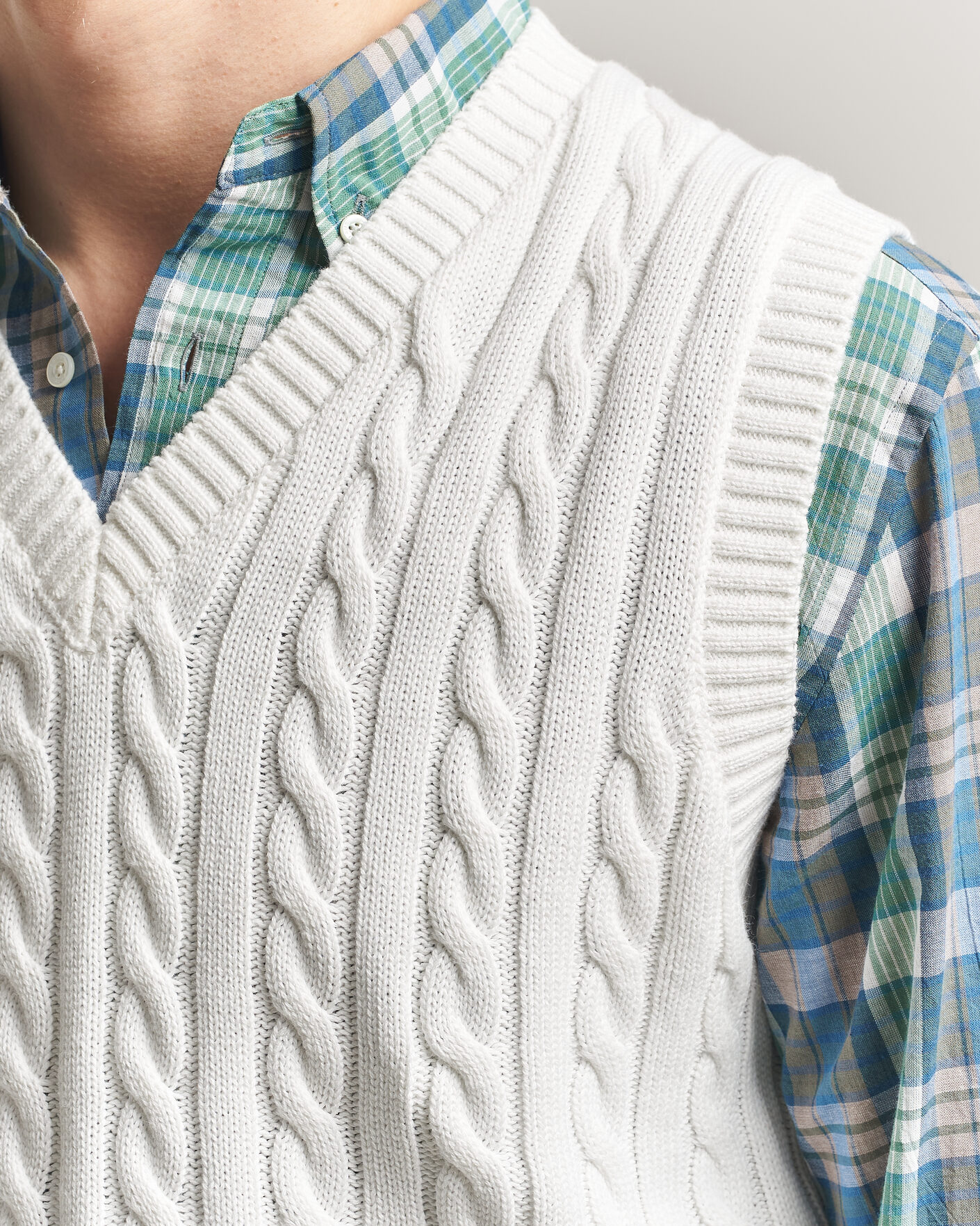 Herre | Trøjer | BEAMS PLUS | Cable Knit Vest White