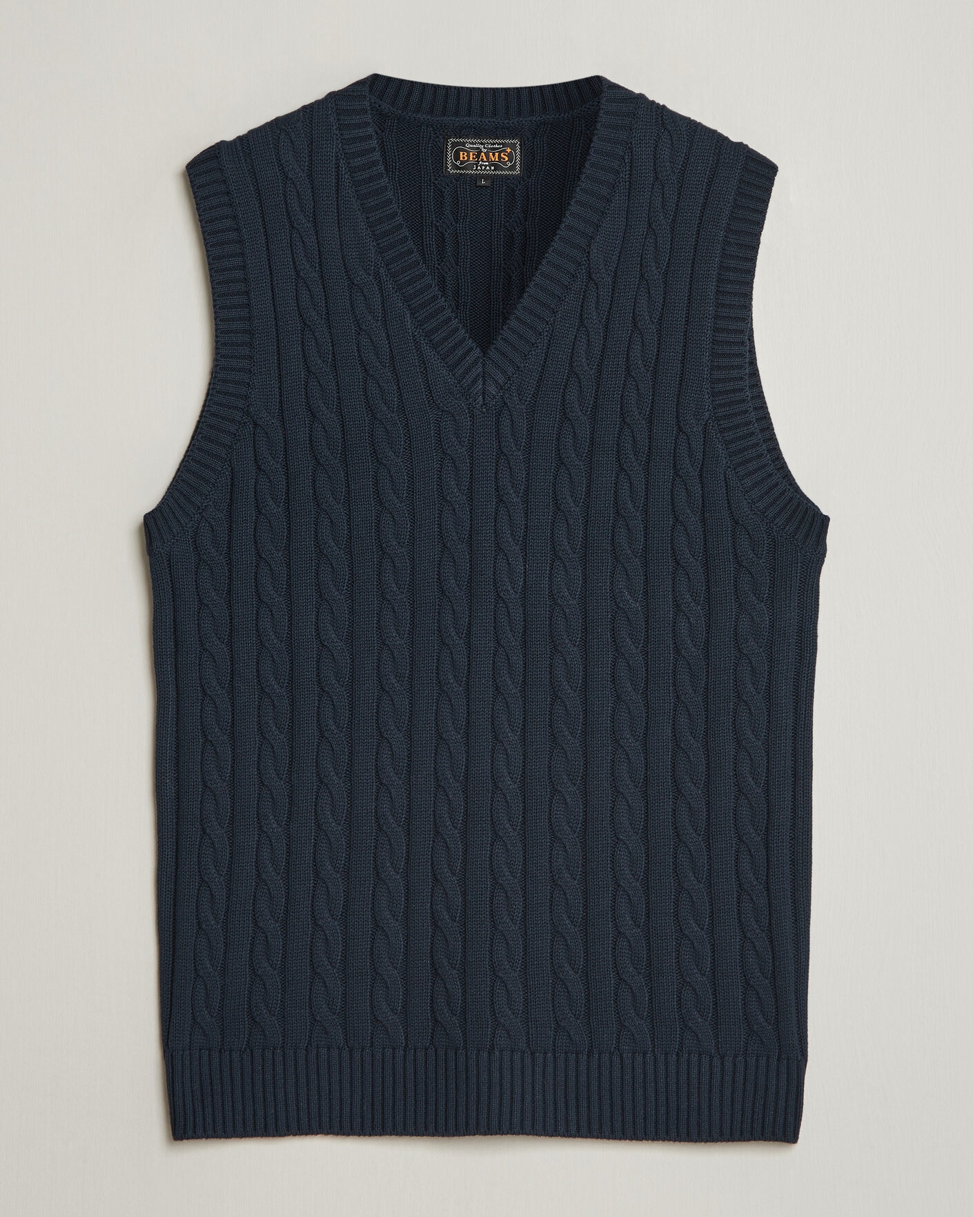 Herre | Trøjer | BEAMS PLUS | Cable Knit Vest Navy