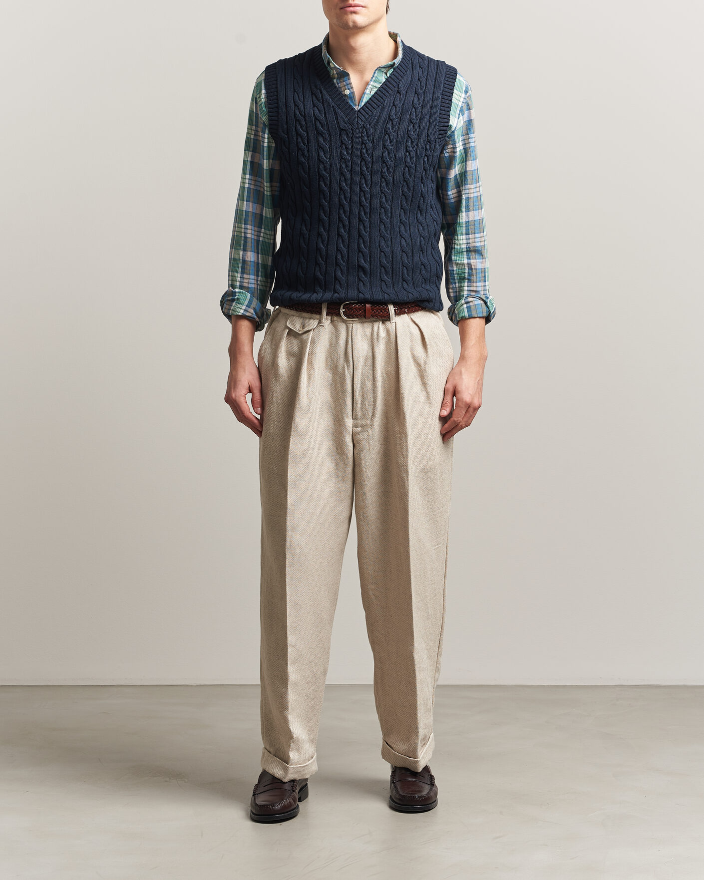 Herre | Trøjer | BEAMS PLUS | Cable Knit Vest Navy