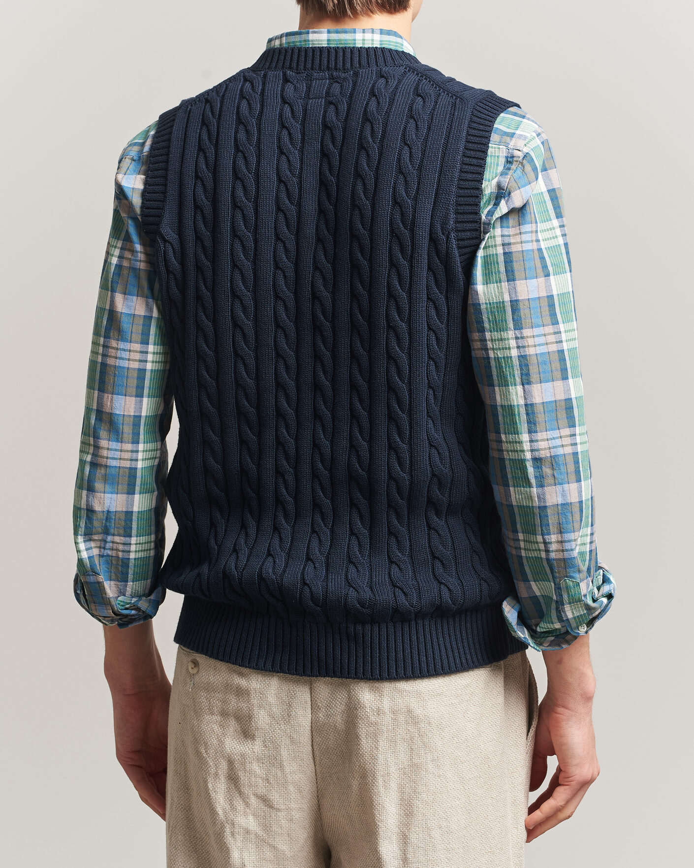 Herre | Trøjer | BEAMS PLUS | Cable Knit Vest Navy
