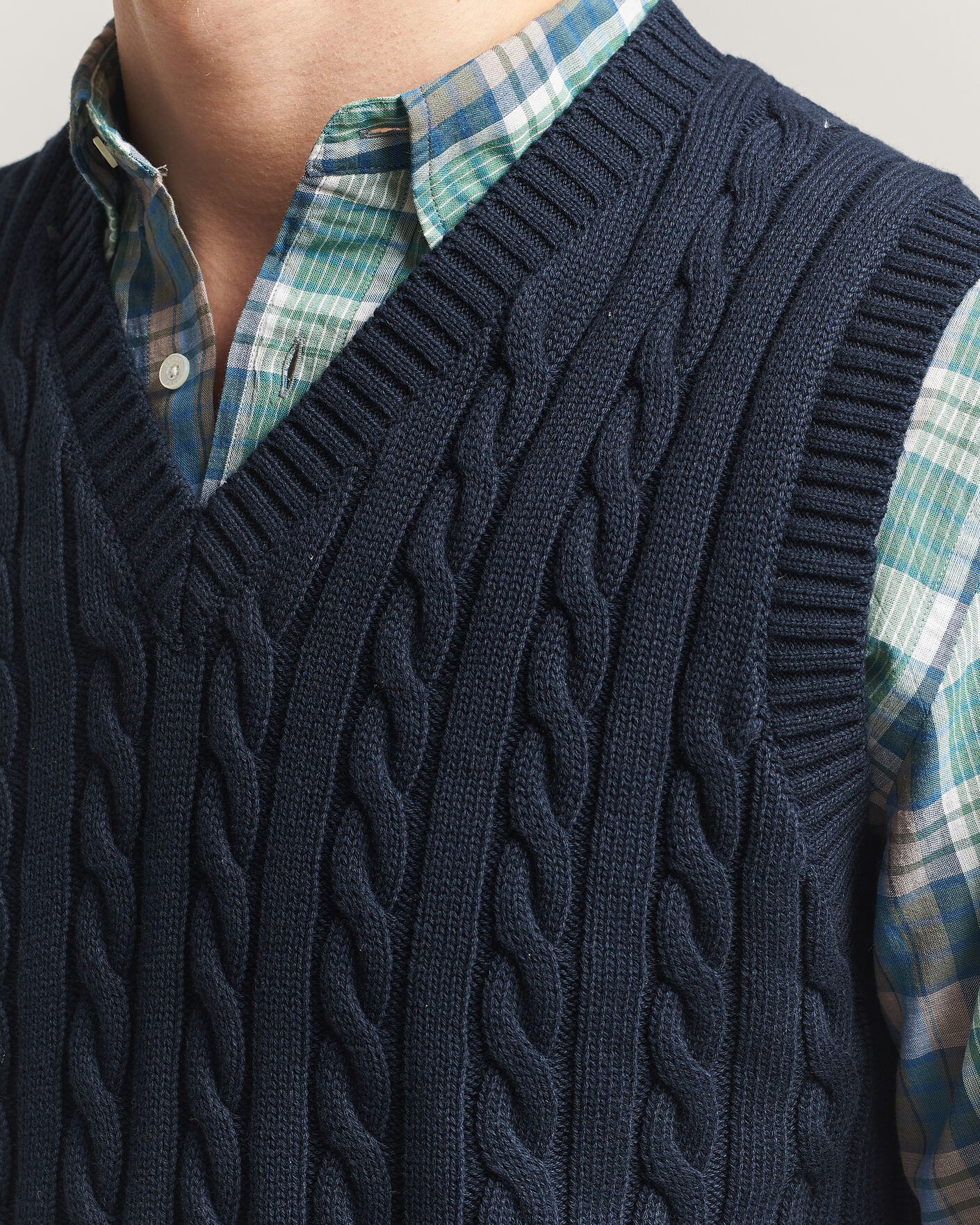 Herre | Trøjer | BEAMS PLUS | Cable Knit Vest Navy