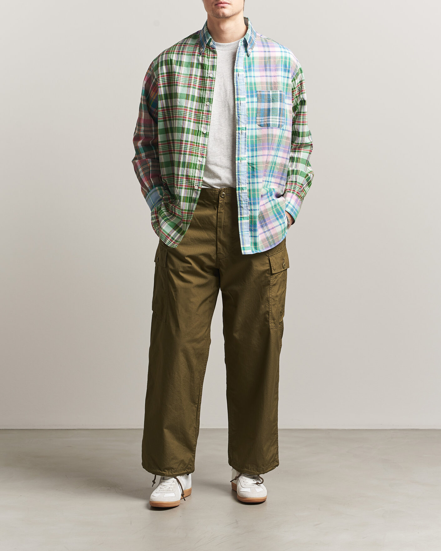 Herre | Skjorter | BEAMS PLUS | Patchwork Madras Shirt Multicolour
