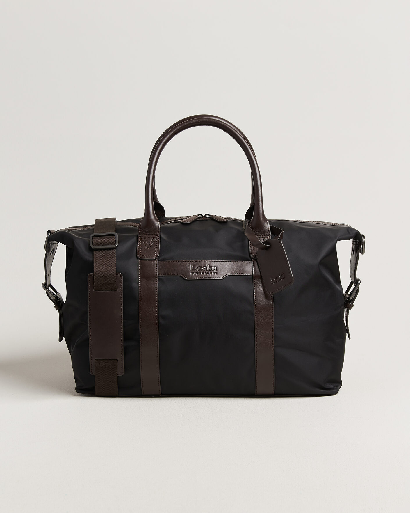 Herre | Tasker | Loake Shoemakers | Gower Nylon/Leather Holdall Black