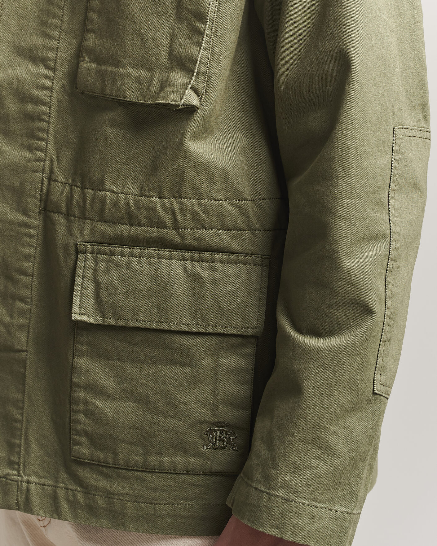 Herre | Jakker | Baracuta | Washed Cotton Twill Field Shacket Lichen Green