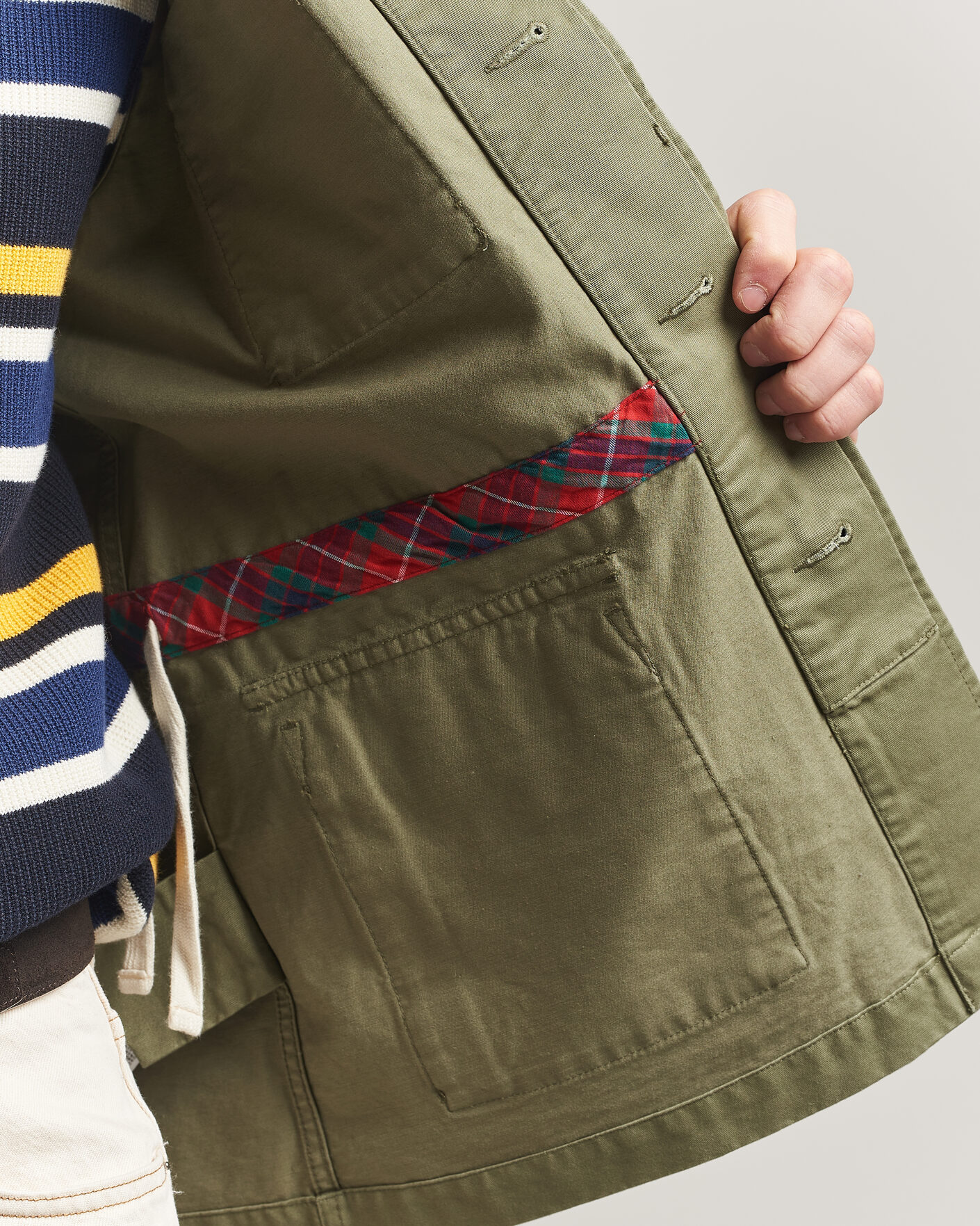 Herre | Jakker | Baracuta | Washed Cotton Twill Field Shacket Lichen Green
