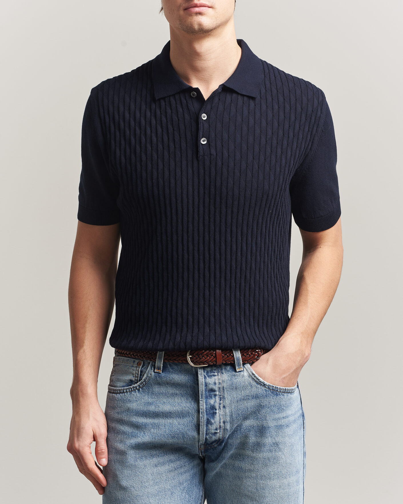Herre | Polotrøjer | Baracuta | Pattern Stich Polo Navy