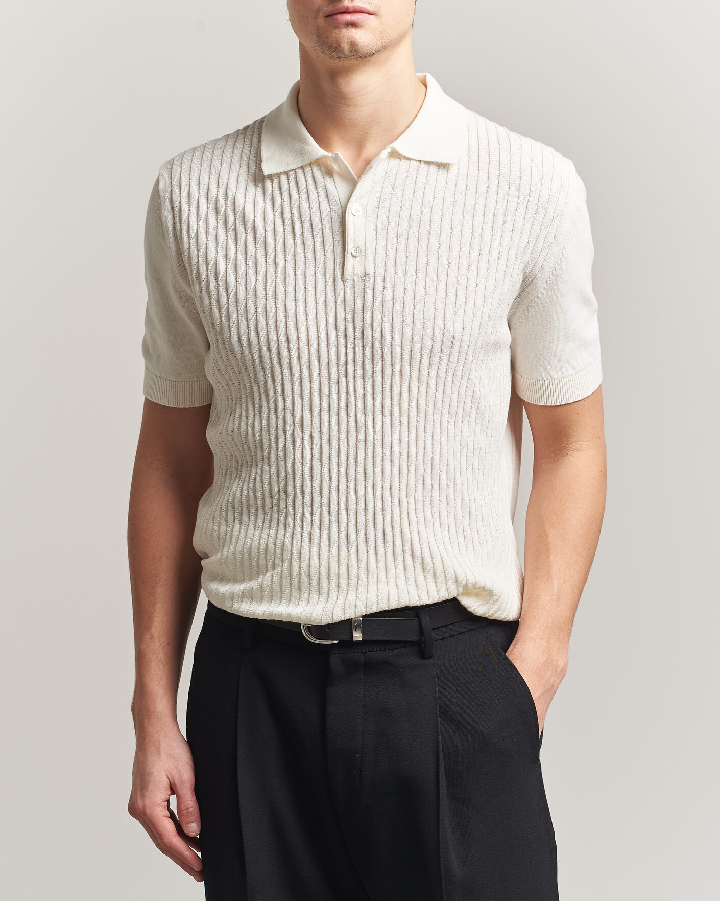 Herre | Polotrøjer | Baracuta | Pattern Stich Polo Off White