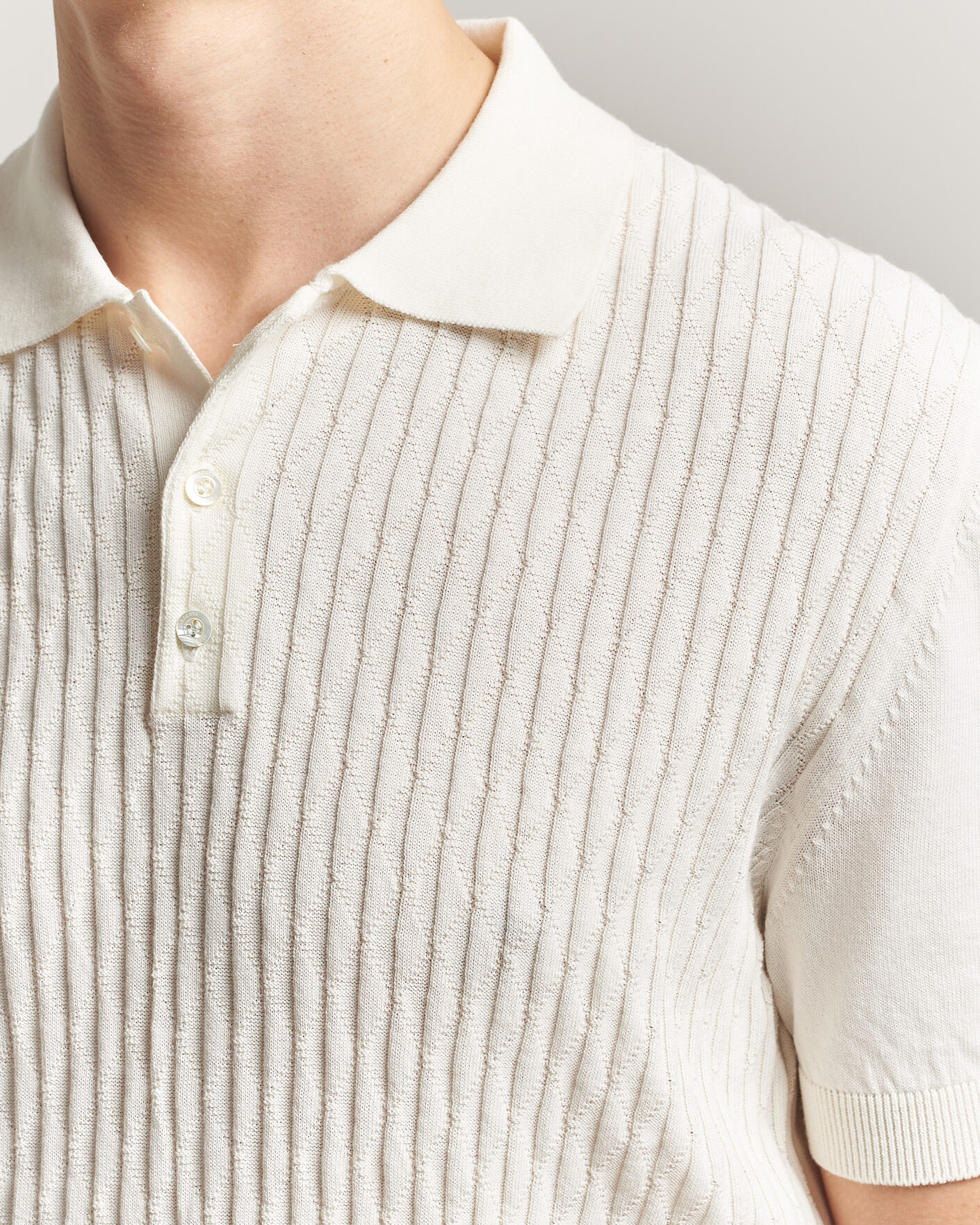 Herre | Polotrøjer | Baracuta | Pattern Stich Polo Off White