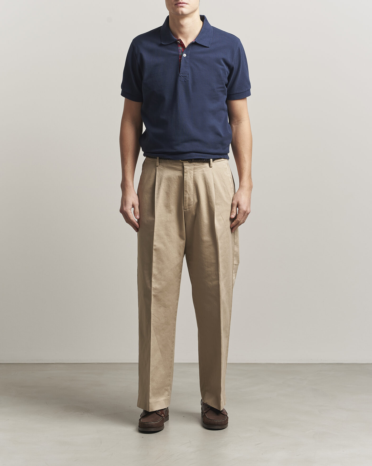 Herre | Polotrøjer | Baracuta | Tartan Placket Piquet Polo Navy