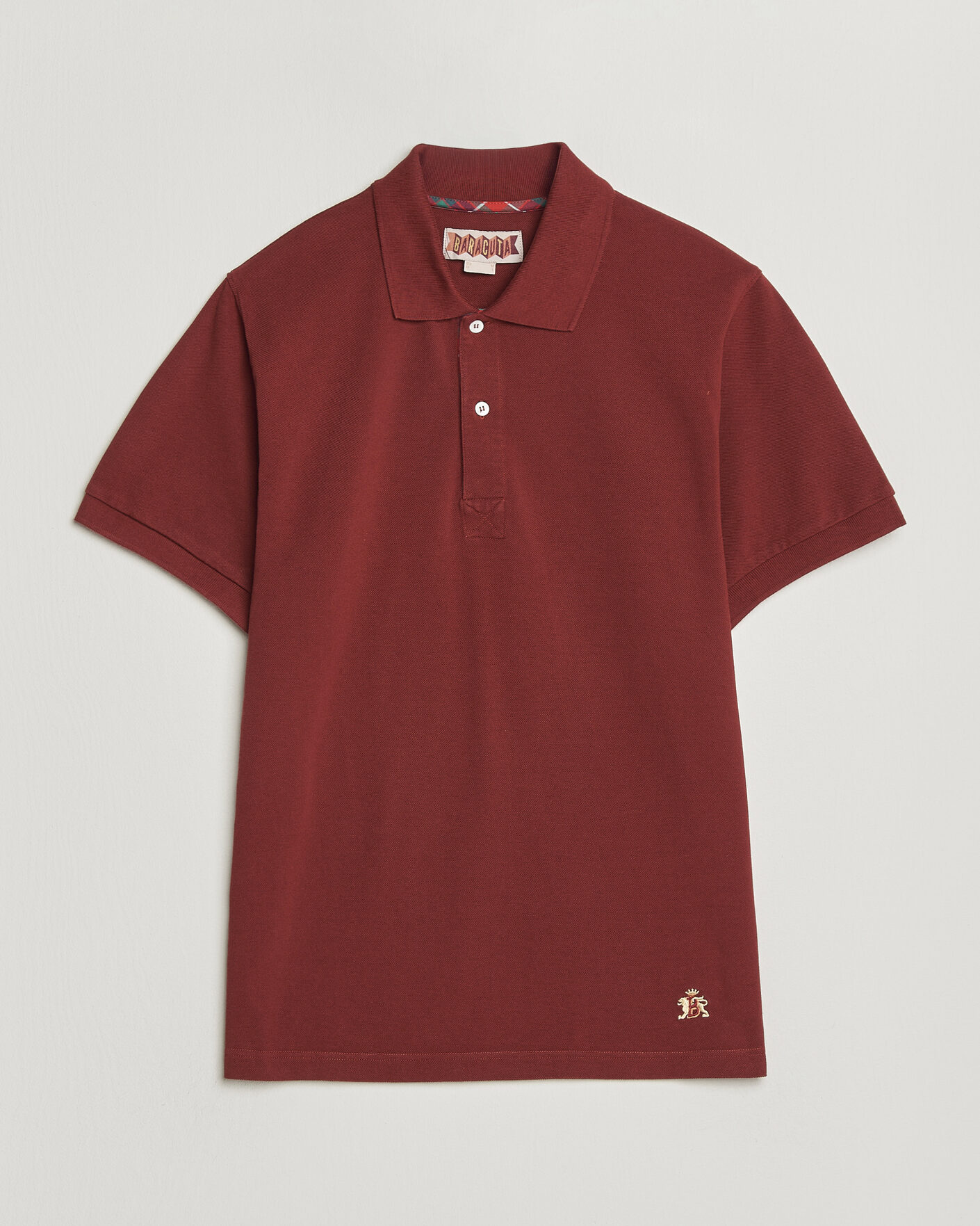 Herre | Polotrøjer | Baracuta | Tartan Placket Piquet Polo Oxblood